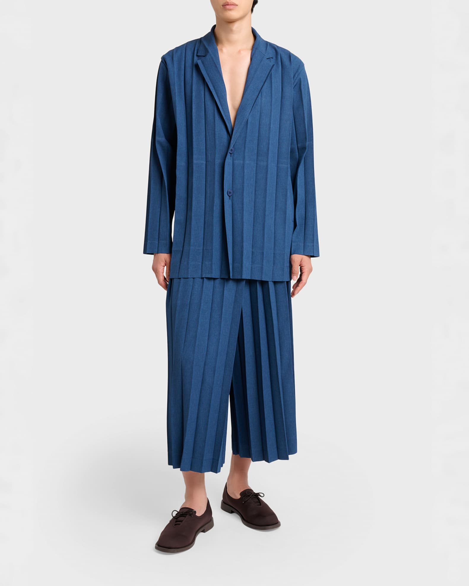 Homme Plisse Issey Miyake Men's Edge Ensemble Pleated Trousers