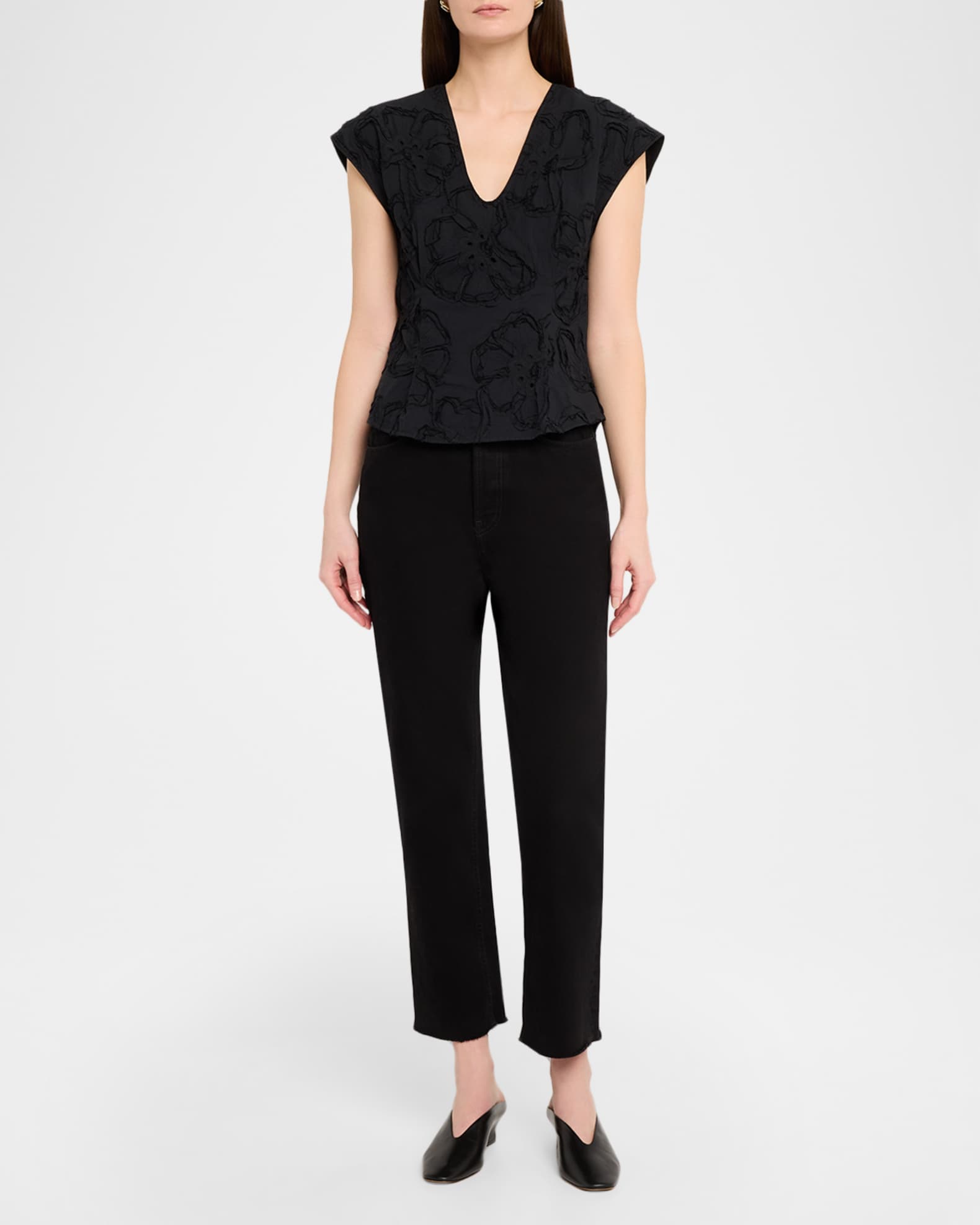 3.1 Phillip Lim Floral Embroidered Top | Neiman Marcus