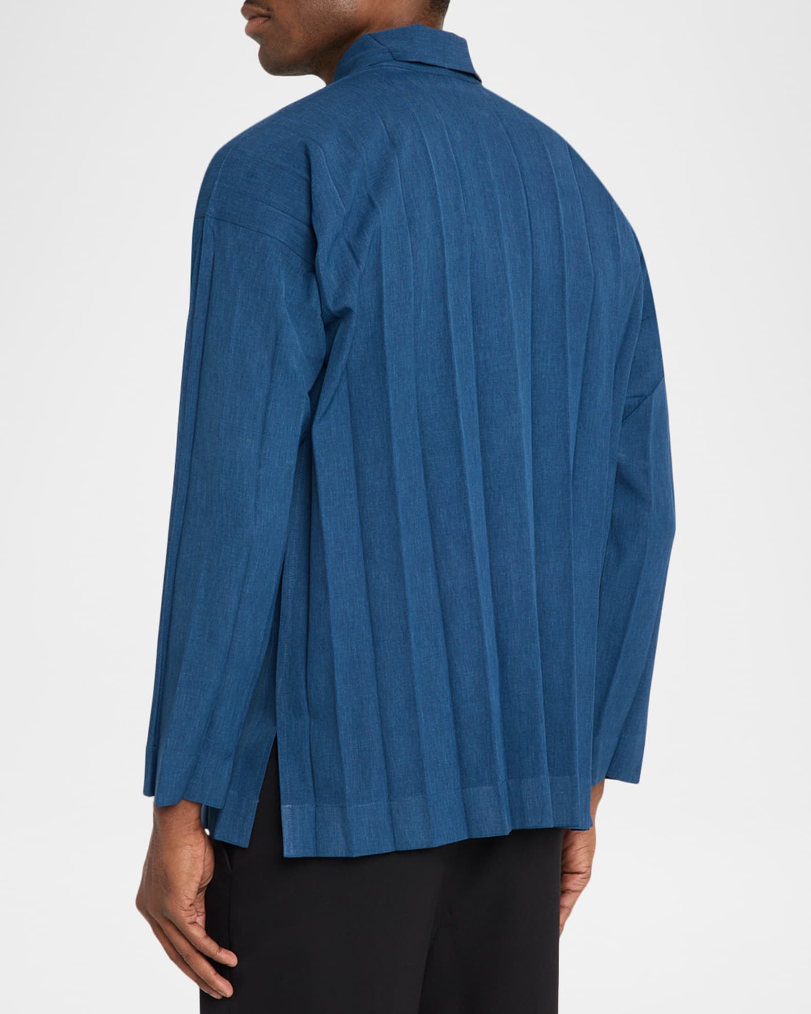 ラ*ン様 HOMME PLISSÉ ISSEY MIYAKE S/S shirt Homme Plisse Issey Miyake Men's Pleated Relaxed Fit Button-Down