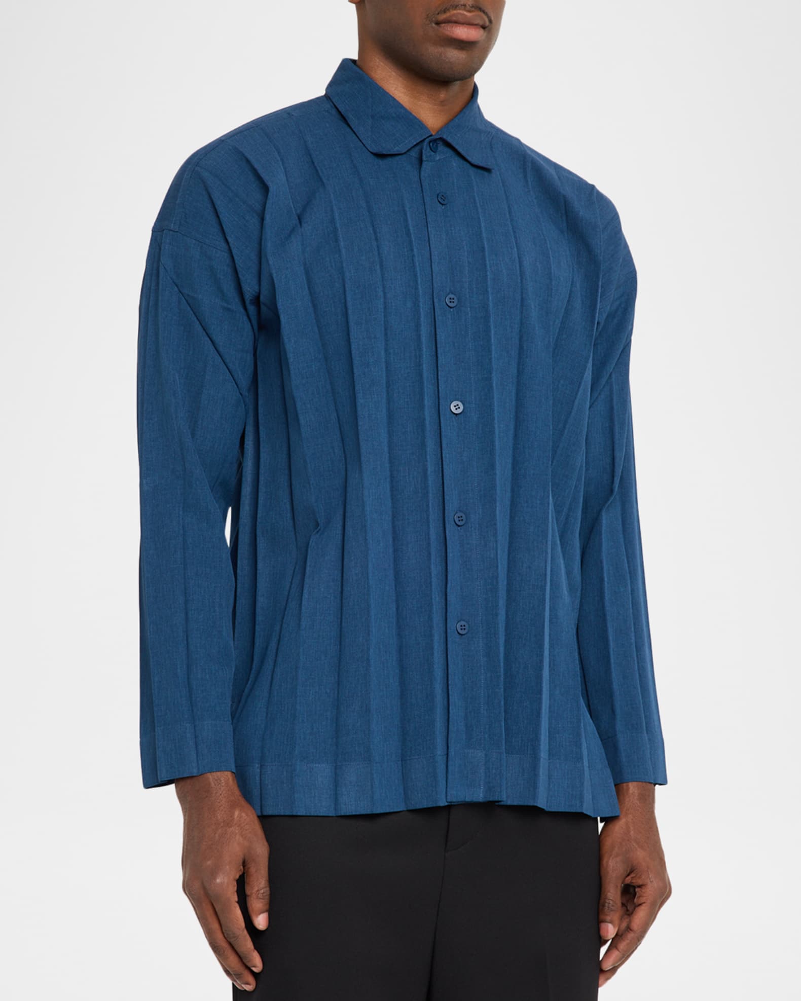 Homme Plisse Issey Miyake Men's Pleated Relaxed Fit Button-Down