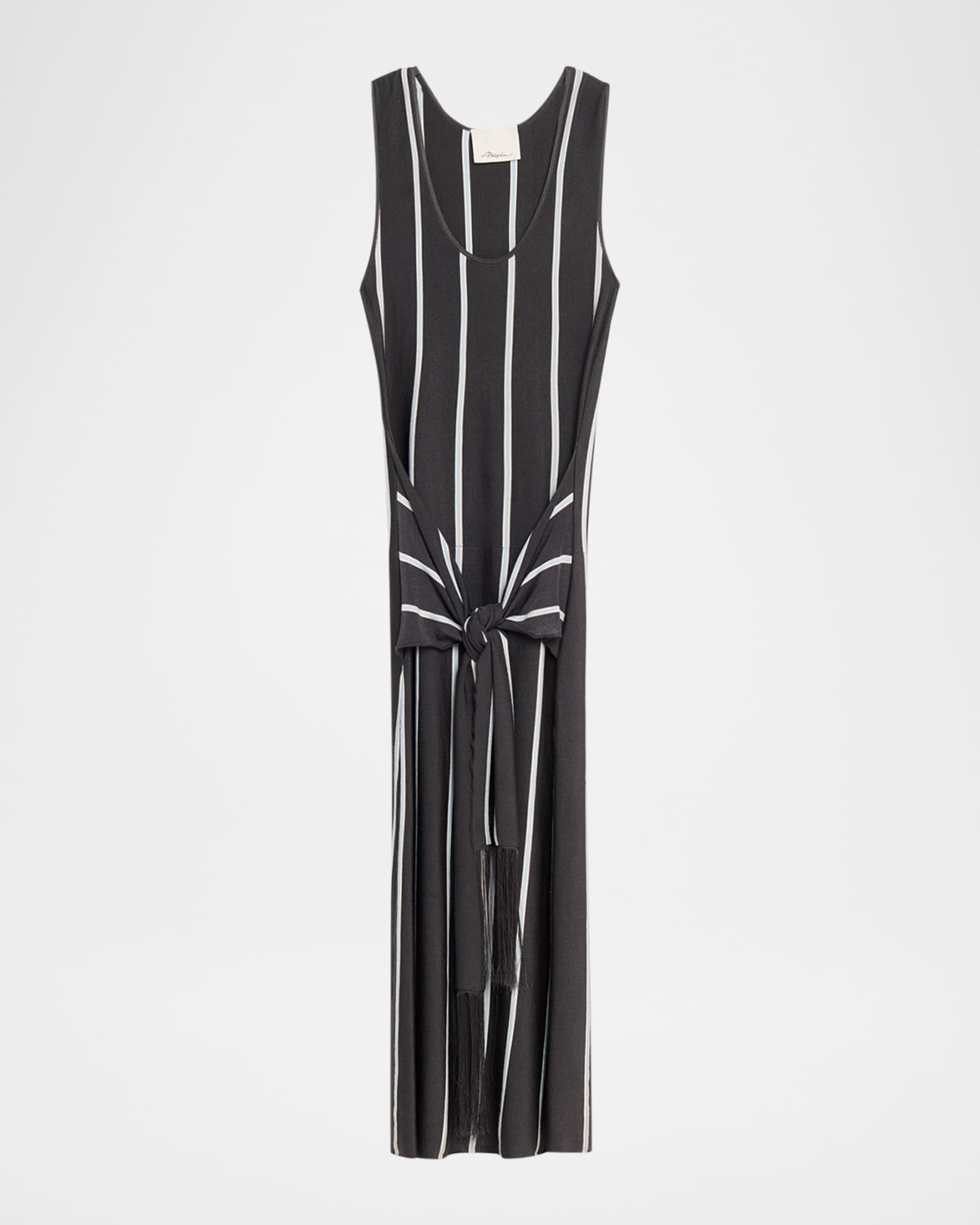 3.1 Phillip Lim Striped Knit Tie-Front Maxi Dress, Slate Multi, Women's, XS, Casual & Work Dresses Maxi Dresses