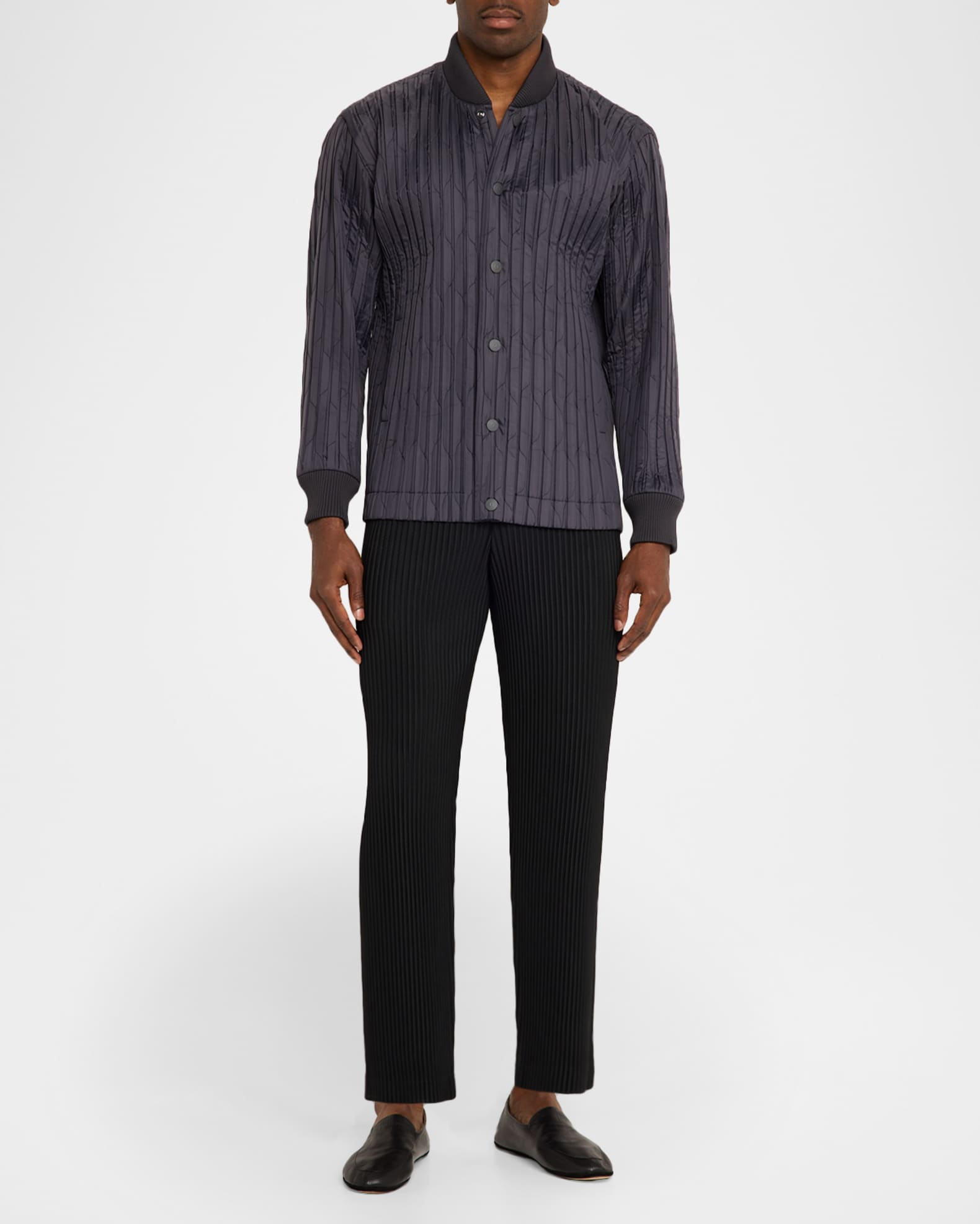 Homme Plisse Issey Miyake Men's Polyester Pleated Straight-Leg