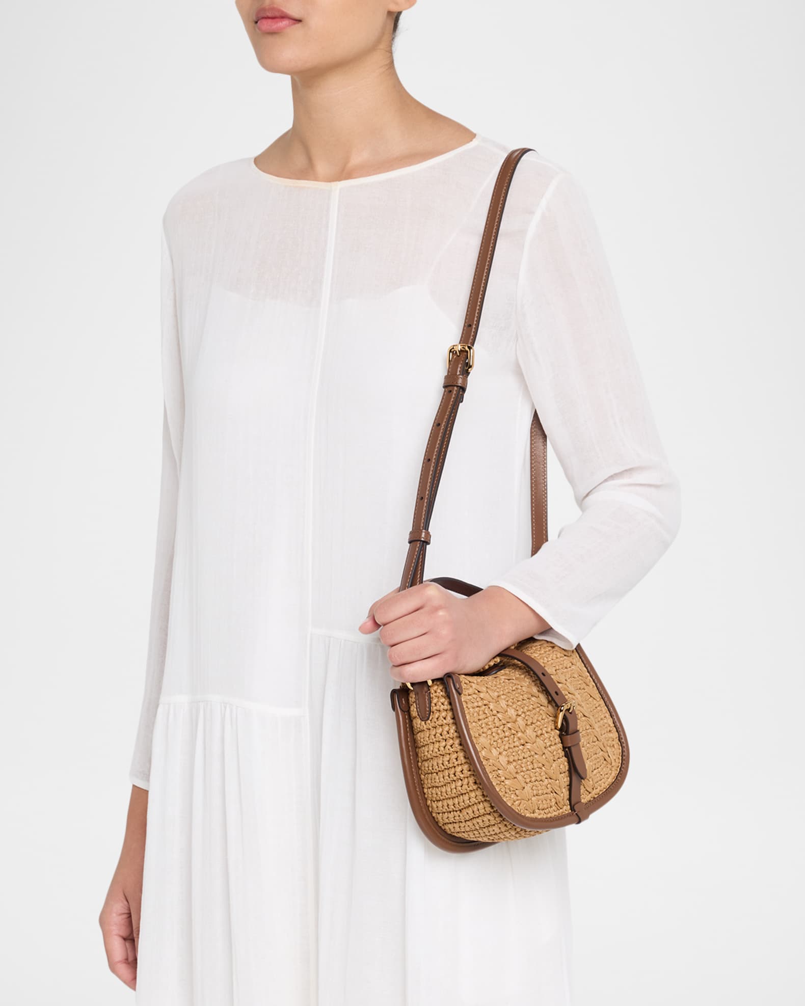 Etro Pony Crochet Faux Raffia Top Handle Bag | Neiman Marcus