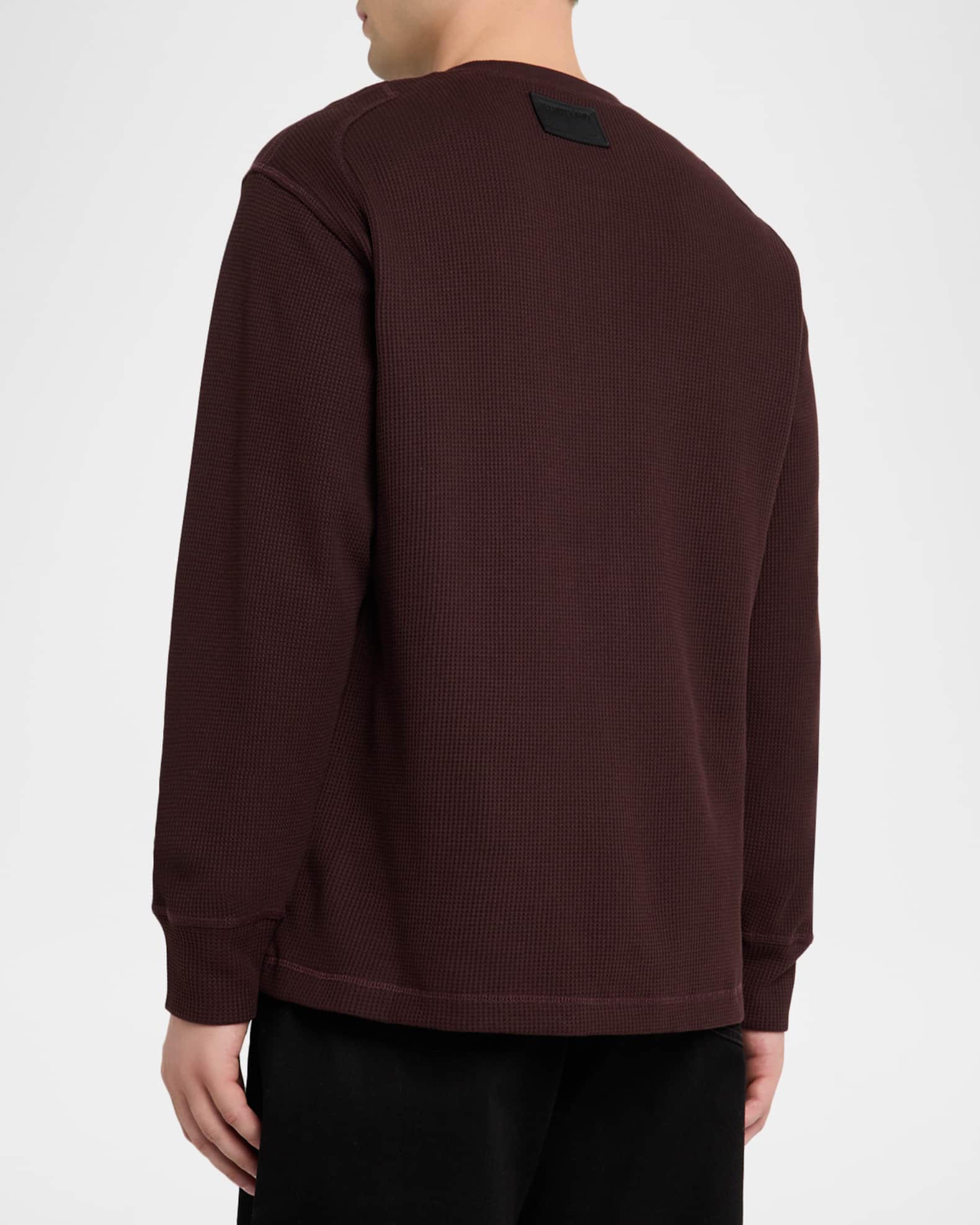 HELMUT LANG deadstock ヘンリーネックシャツ Helmut Lang Men's Cotton Waffle Knit Long-Sleeve Henley T-Shirt