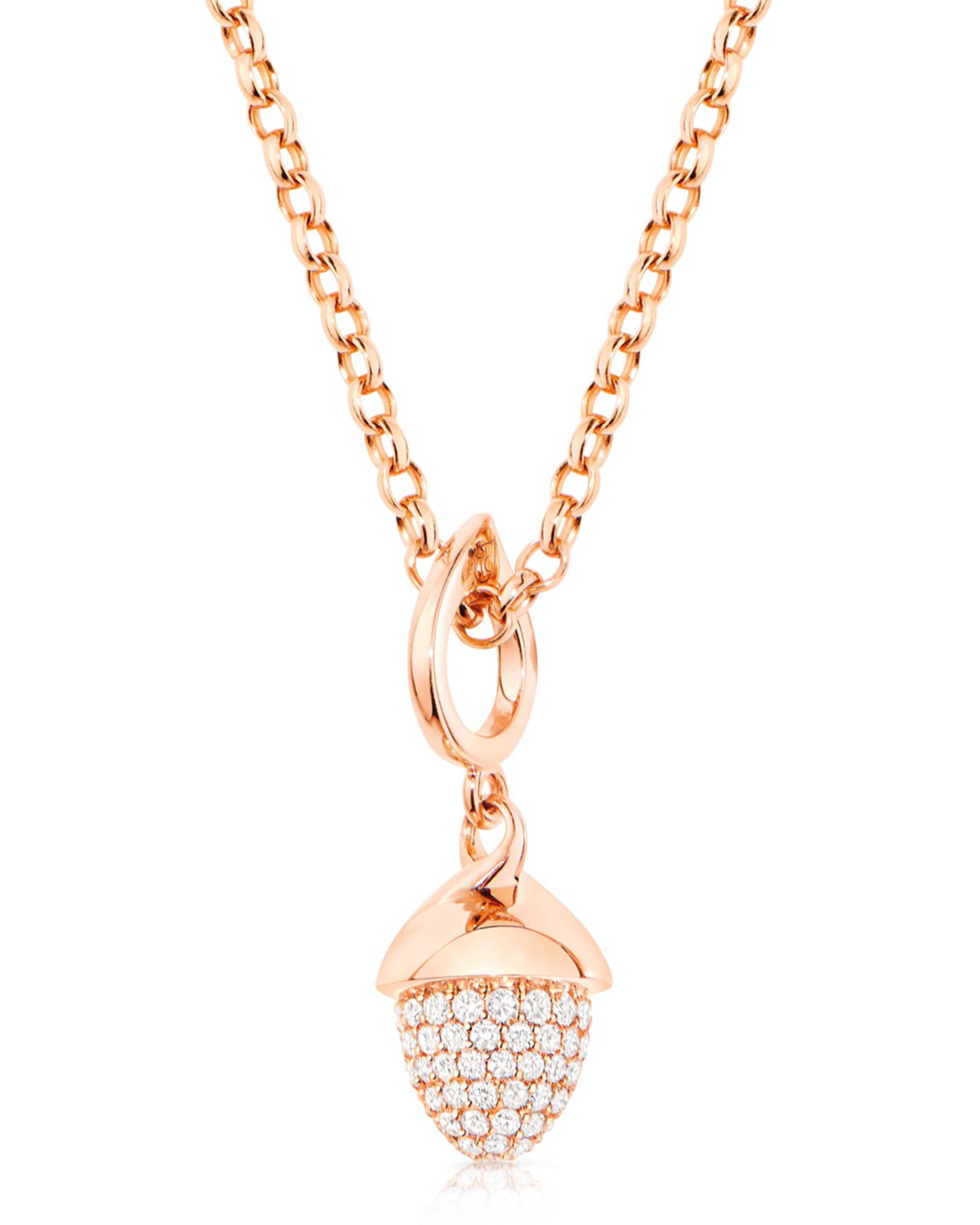 Mikado Flamenco 18K Rose Gold Diamond Pave Pendant 0