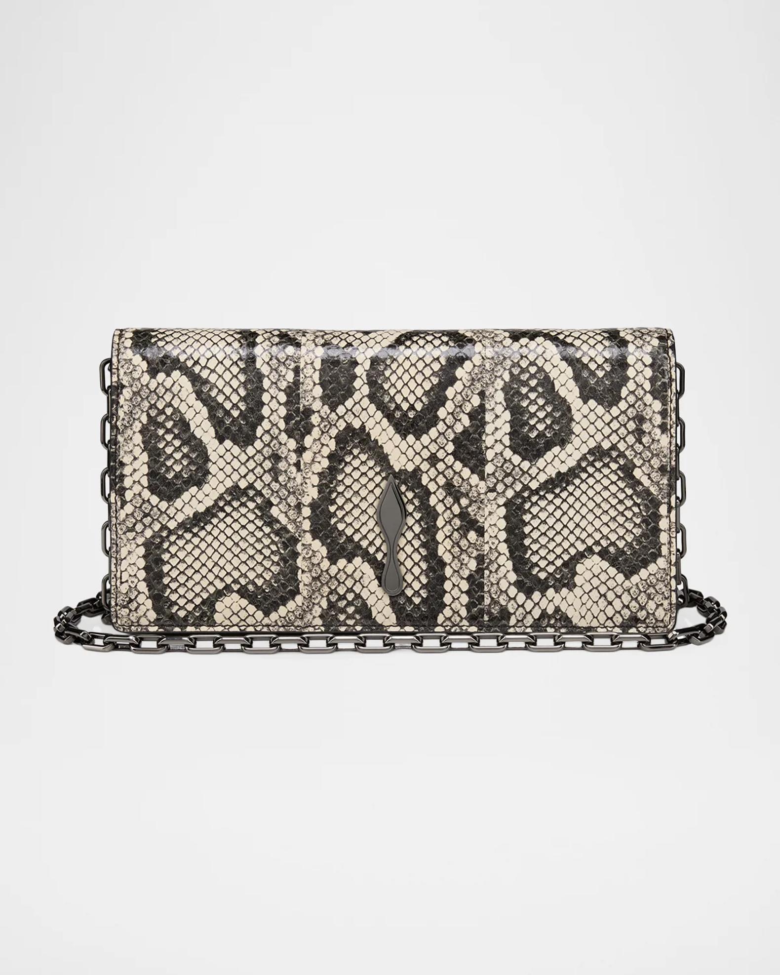 Christian Louboutin ルビタグ パテントレザークラッチバッグ Christian Louboutin Bettina Clutch Bag in Snakeskin | Neiman Marcus