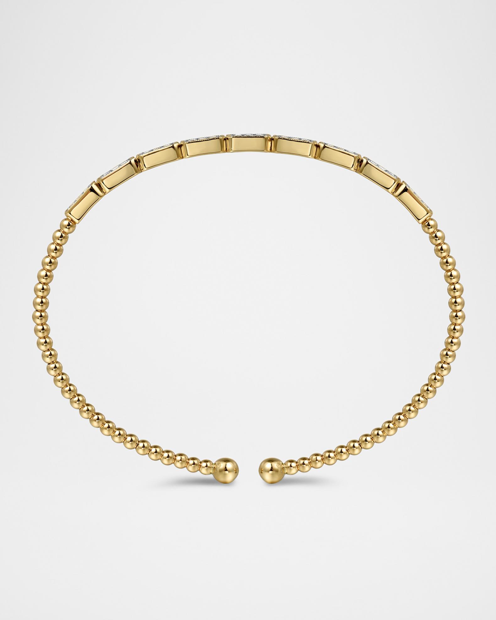 Gabriel & Co 14K Yellow Gold Diamond Bujukan Bangle | Neiman Marcus