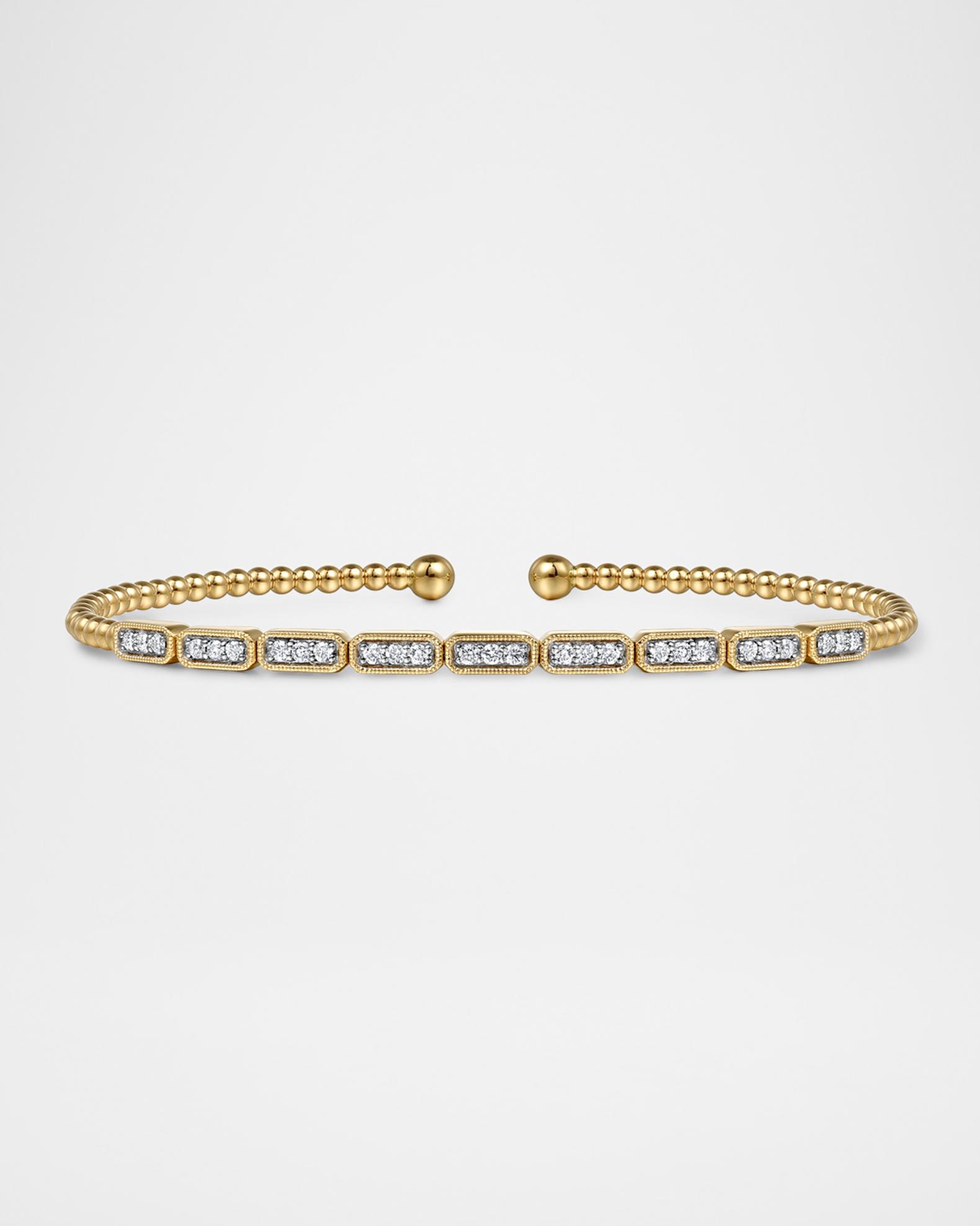 Gabriel & Co 14K Yellow Gold Diamond Bujukan Bangle | Neiman Marcus