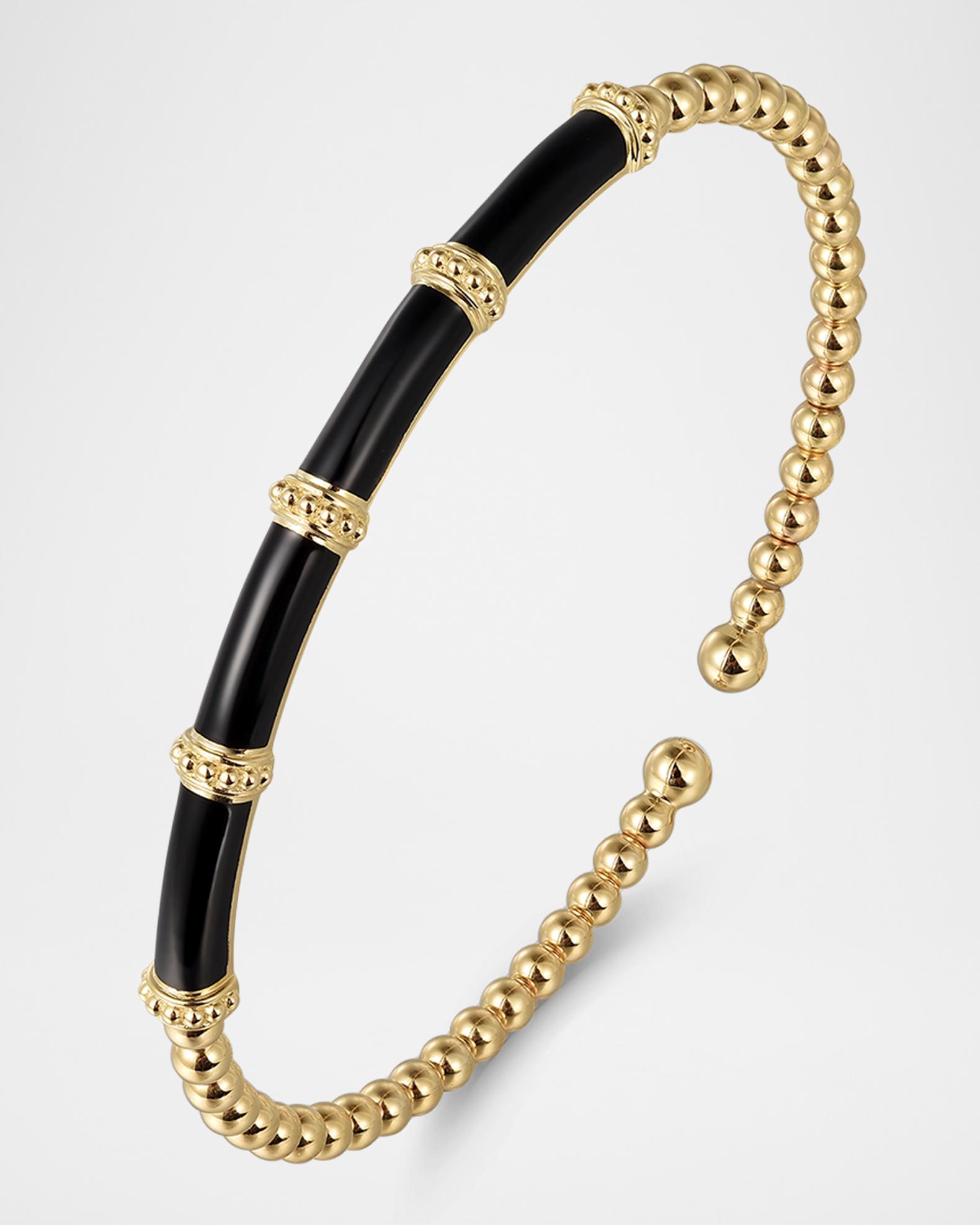 Gabriel & Co 14K Yellow Gold Bujukan and Bar Split Bangle with