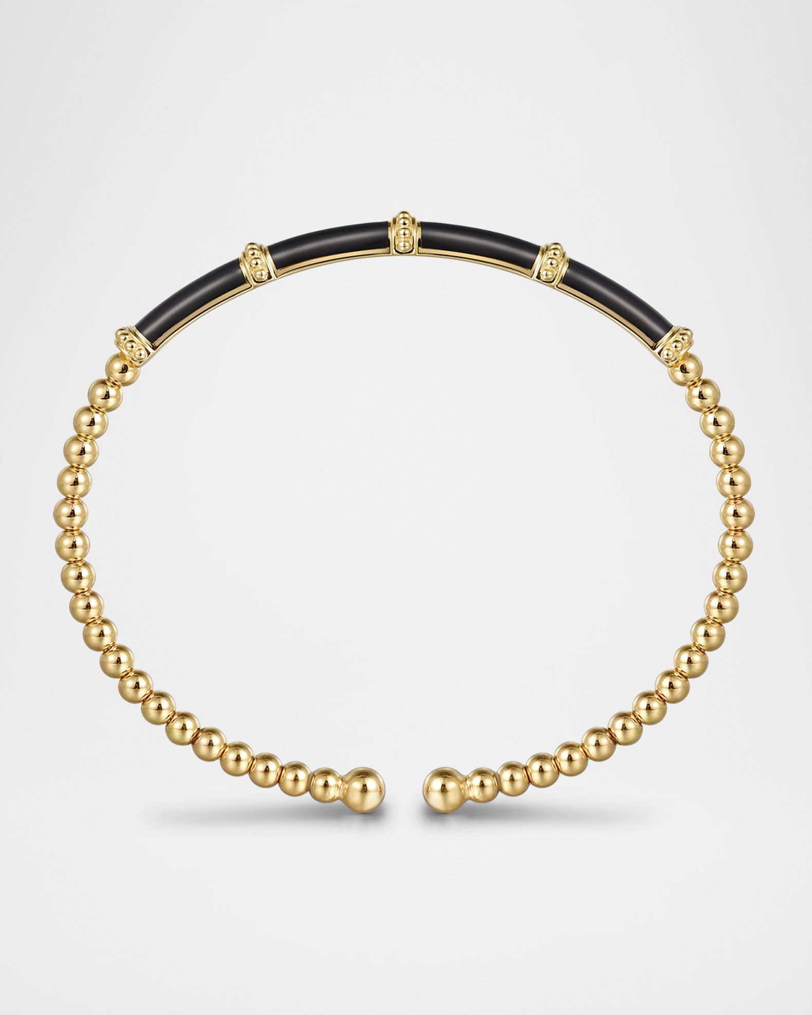 Gabriel & Co 14K Yellow Gold Bujukan and Bar Split Bangle with