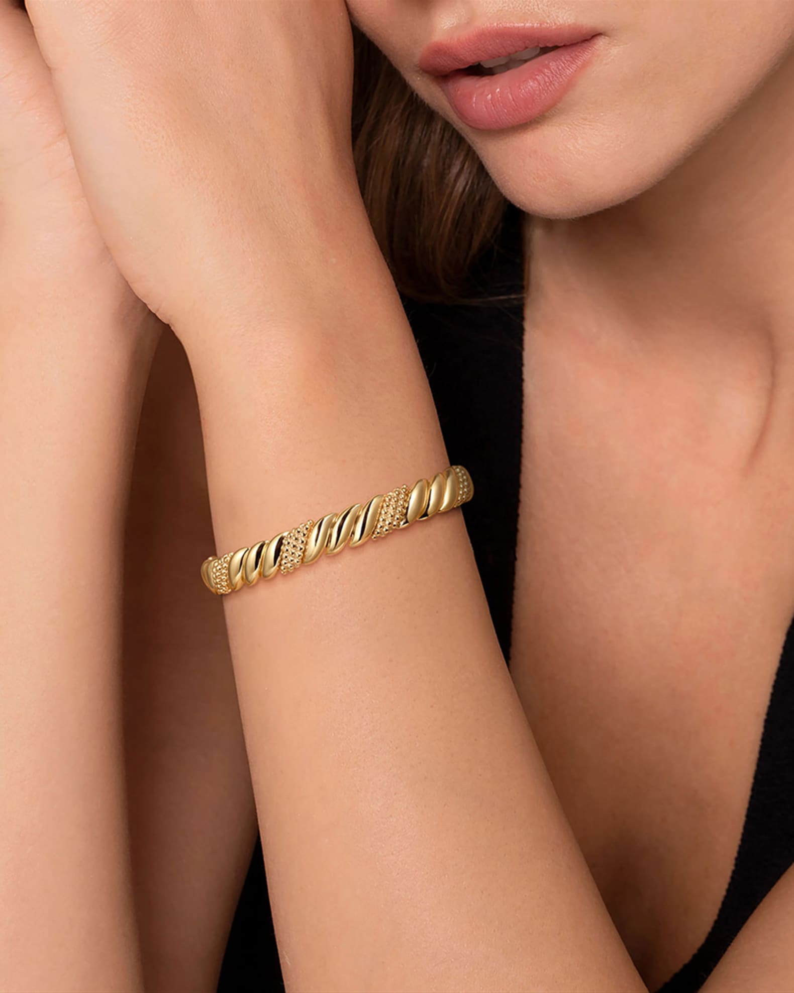 Gabriel & Co 14K Yellow Plain Gold Bujukan Split Bangle Bracelet