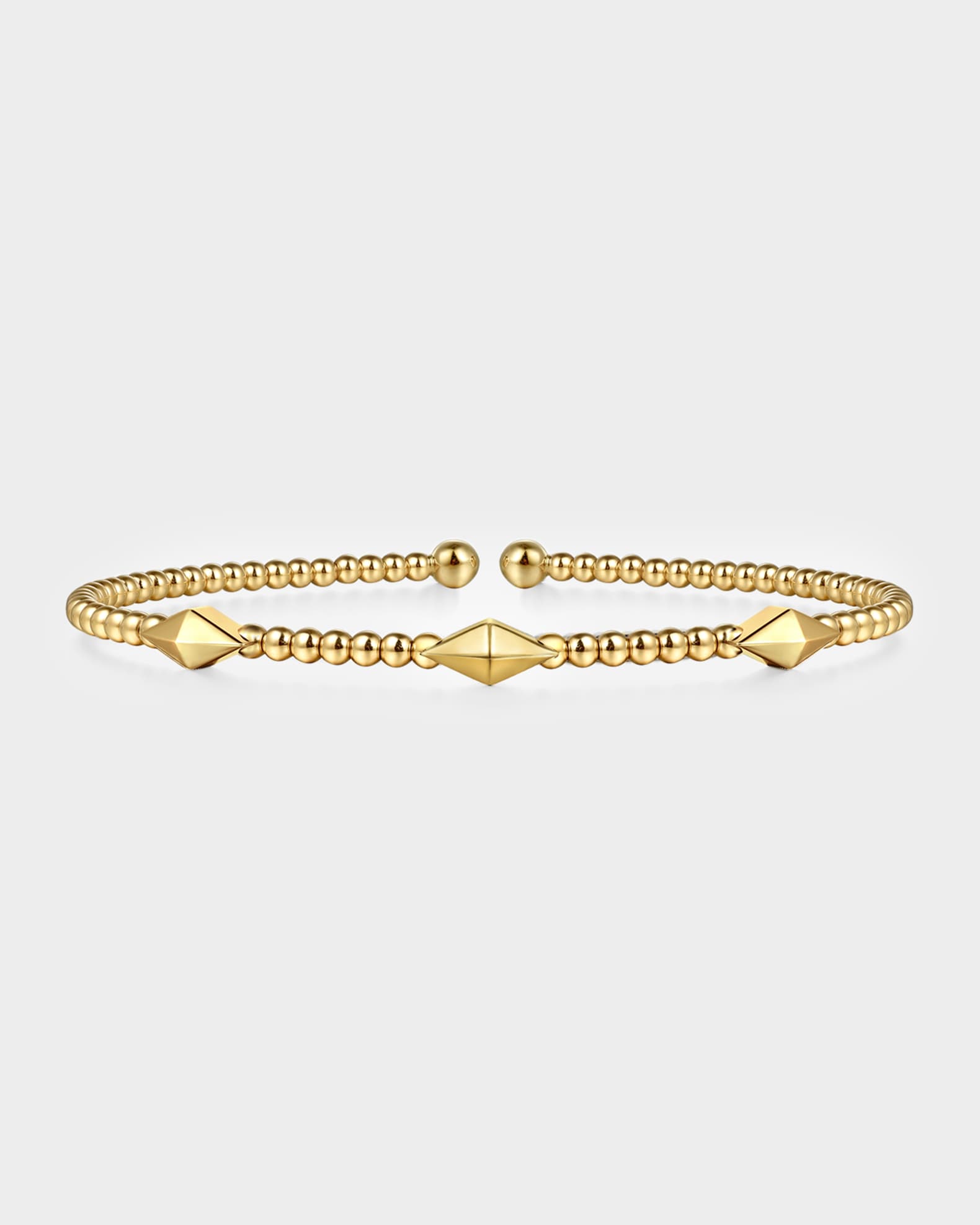 Gabriel & Co 14K Yellow Gold Bujukan Pyramid Stations Bangle