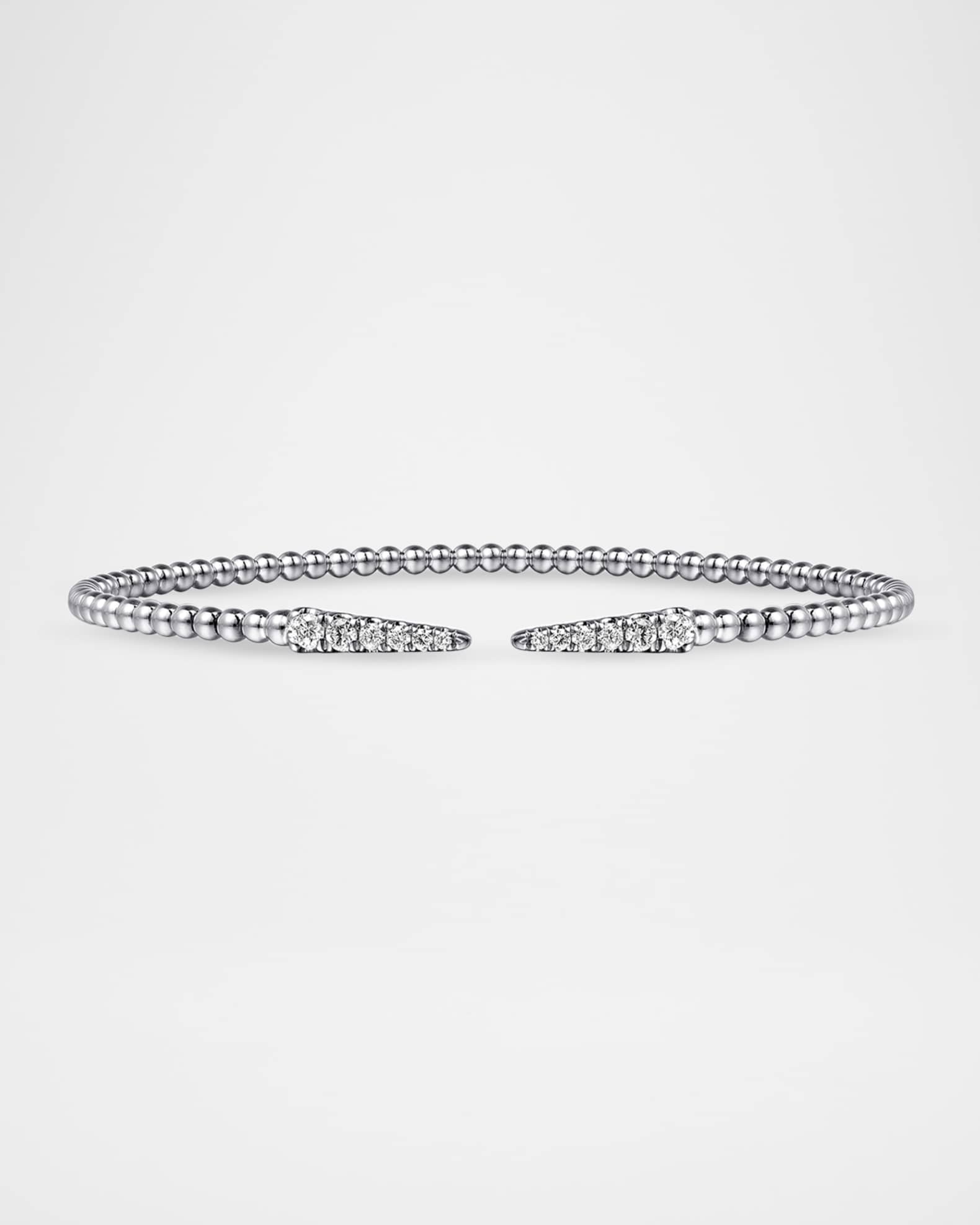 Gabriel & Co 14K White Gold Bujukan Diamond Spikes Split Bangle