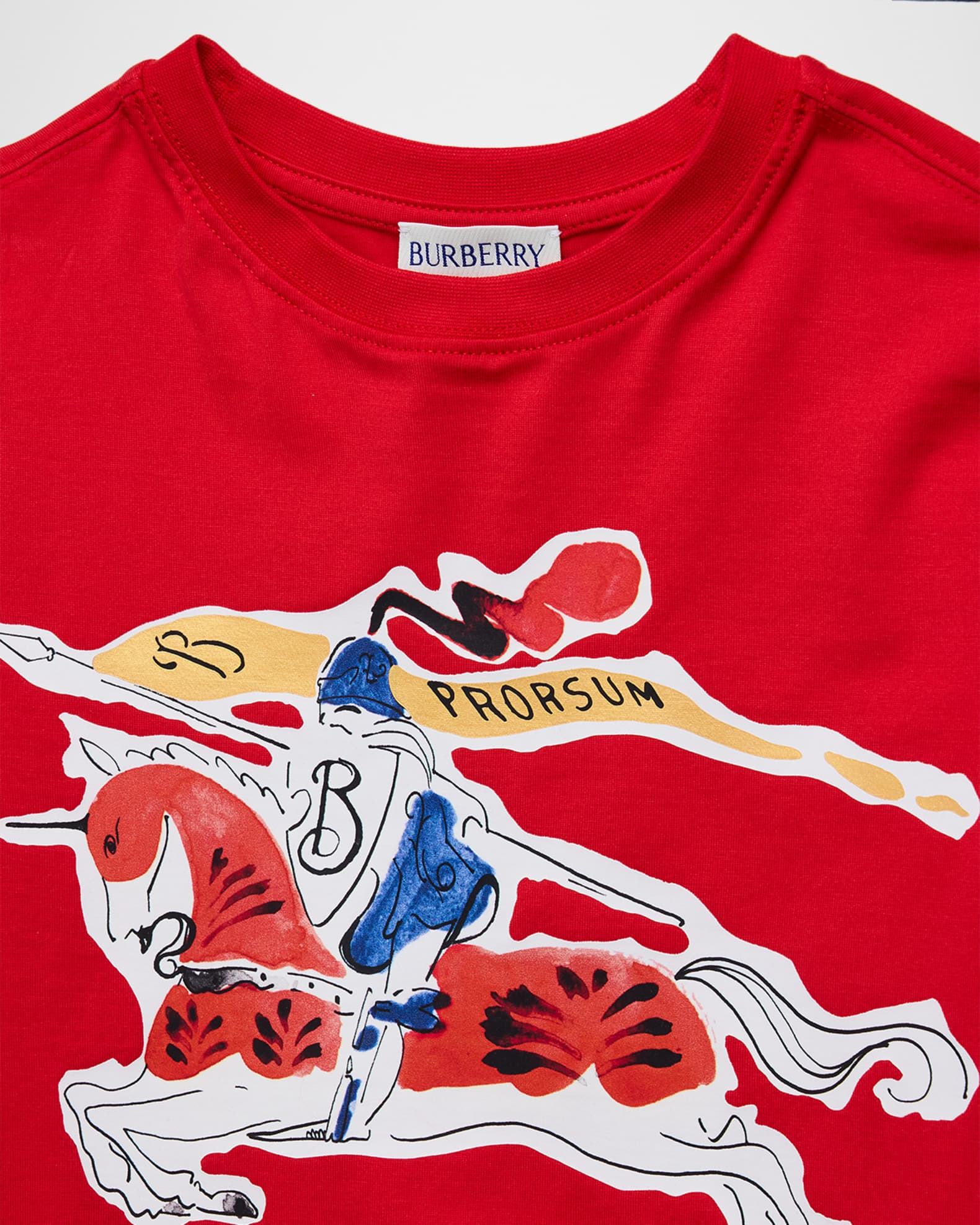 Burberry Boy's Year of the Horse EKD Cotton T-Shirt, Size 3-14