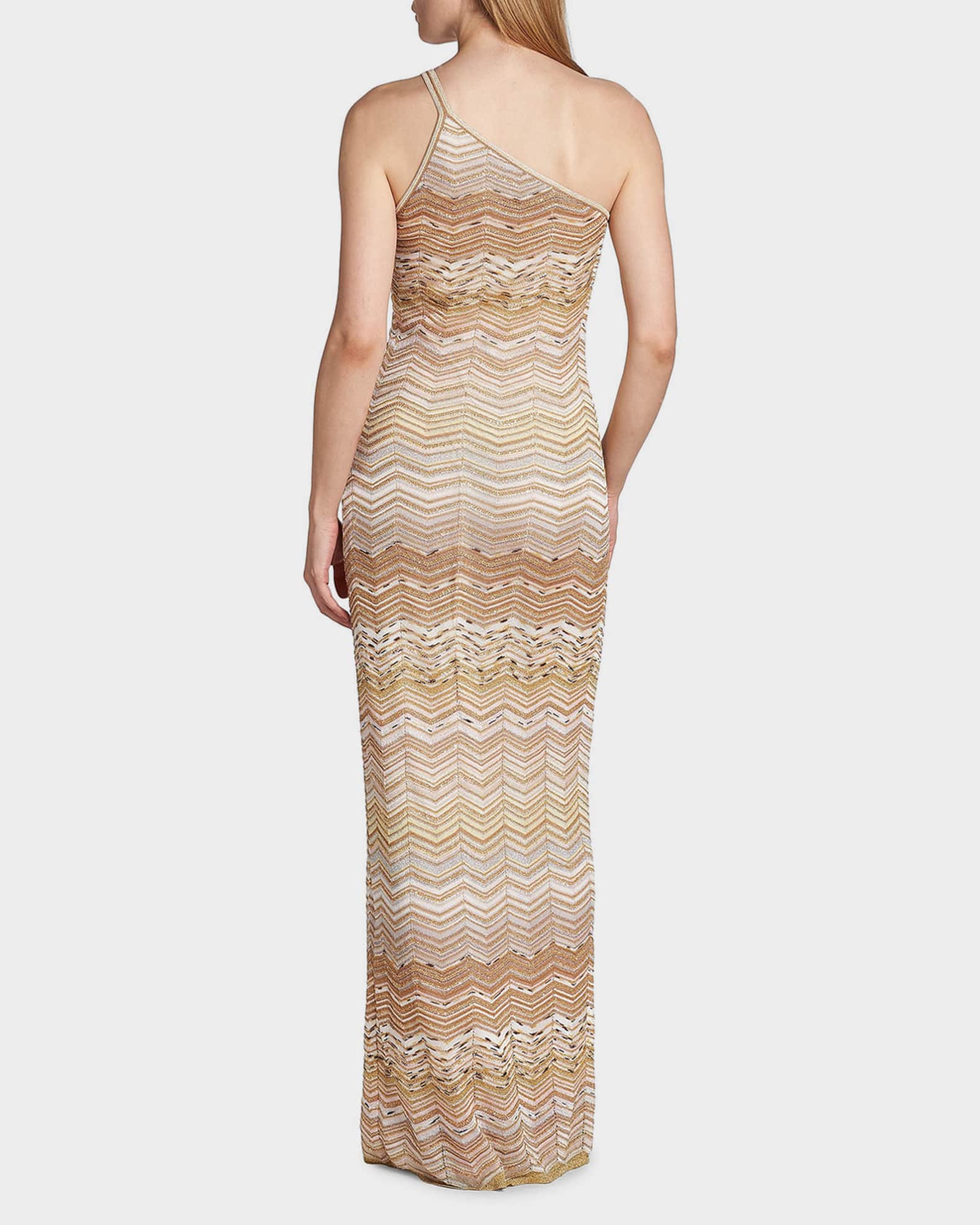 missoni mare one shoulder dress Viscose Blend Long dress with Chevron Pattern