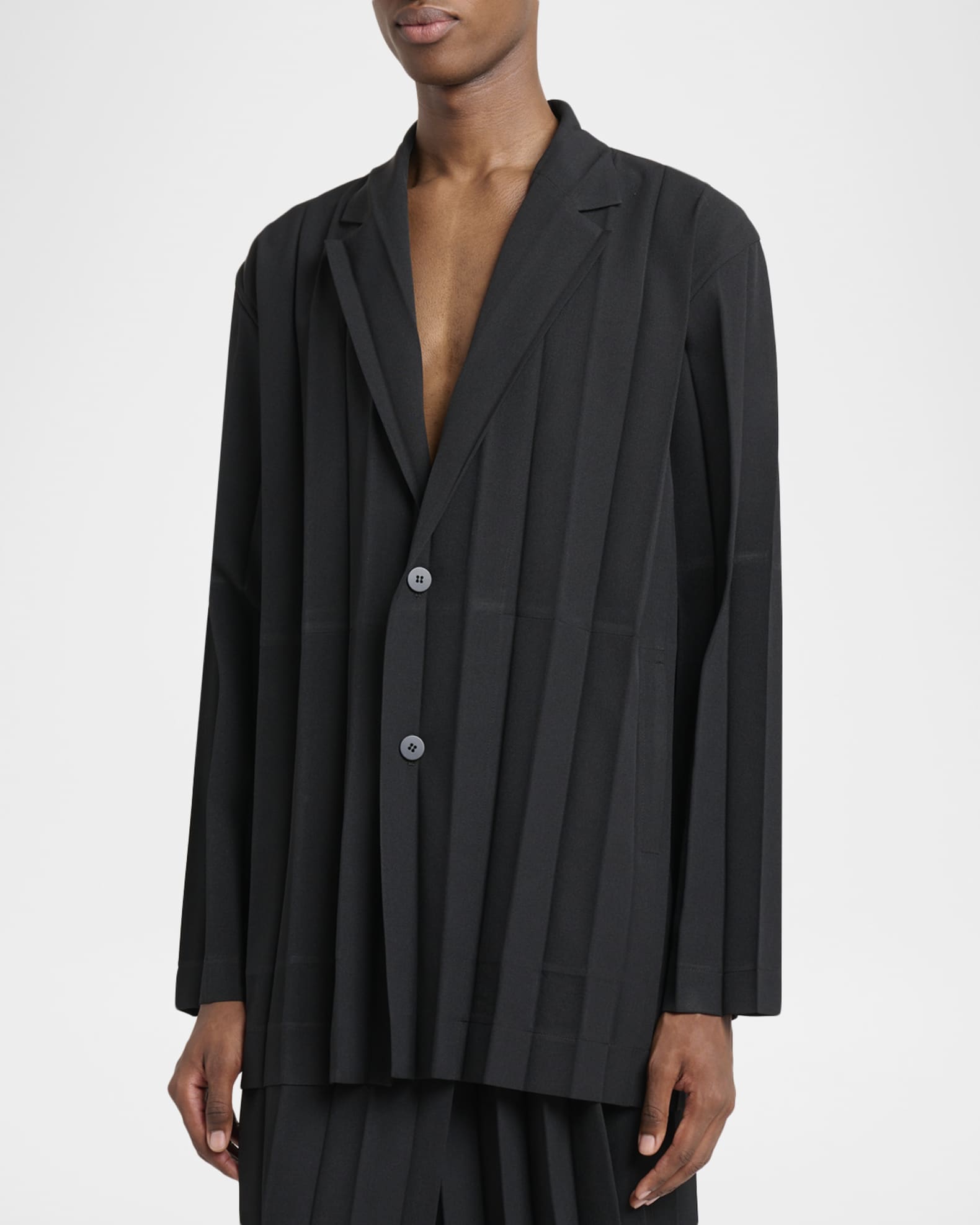 Homme Plisse Issey Miyake Men's Edge Ensemble Single-Breasted