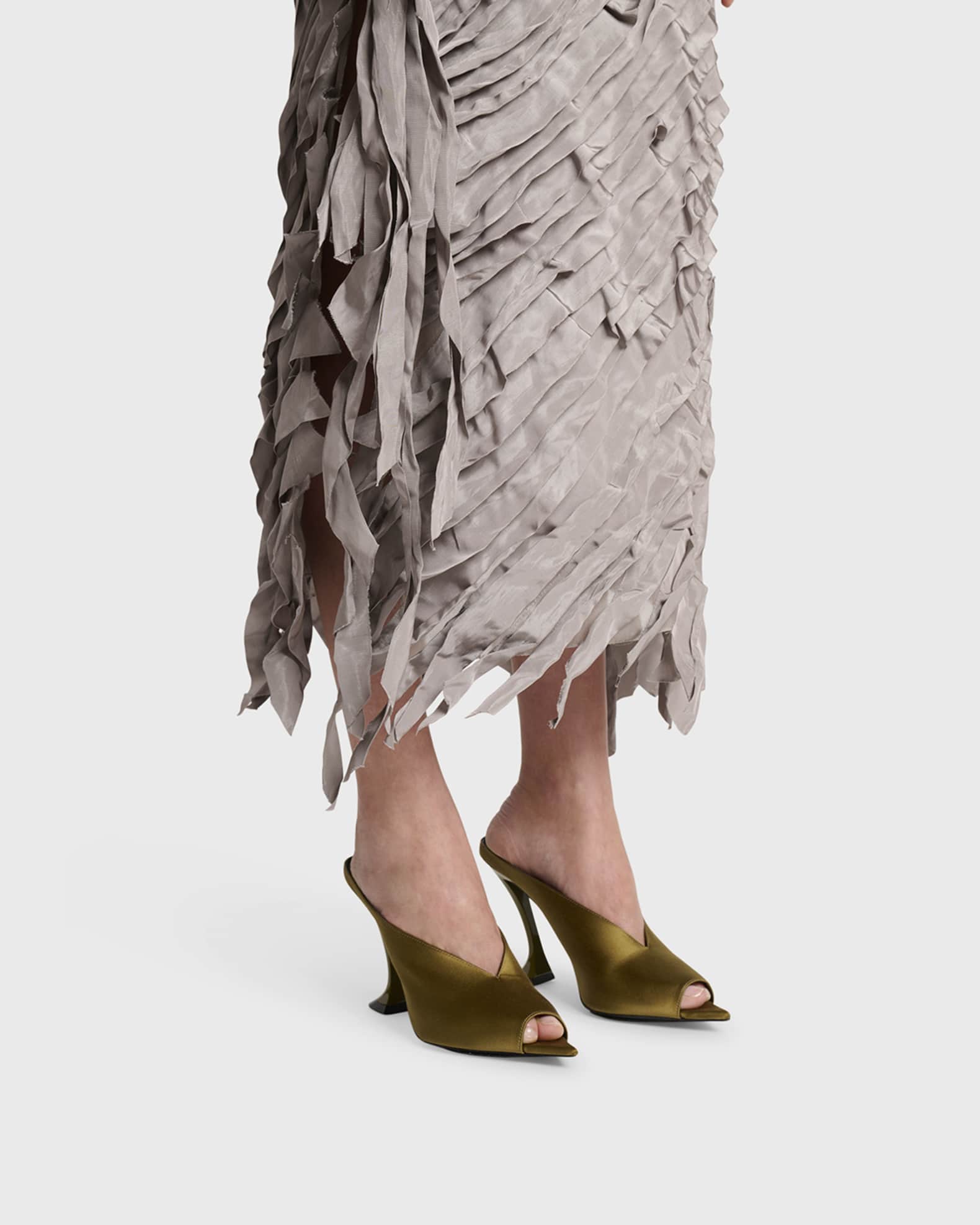 Lanvin 100mm Satin Mule Pumps | Neiman Marcus