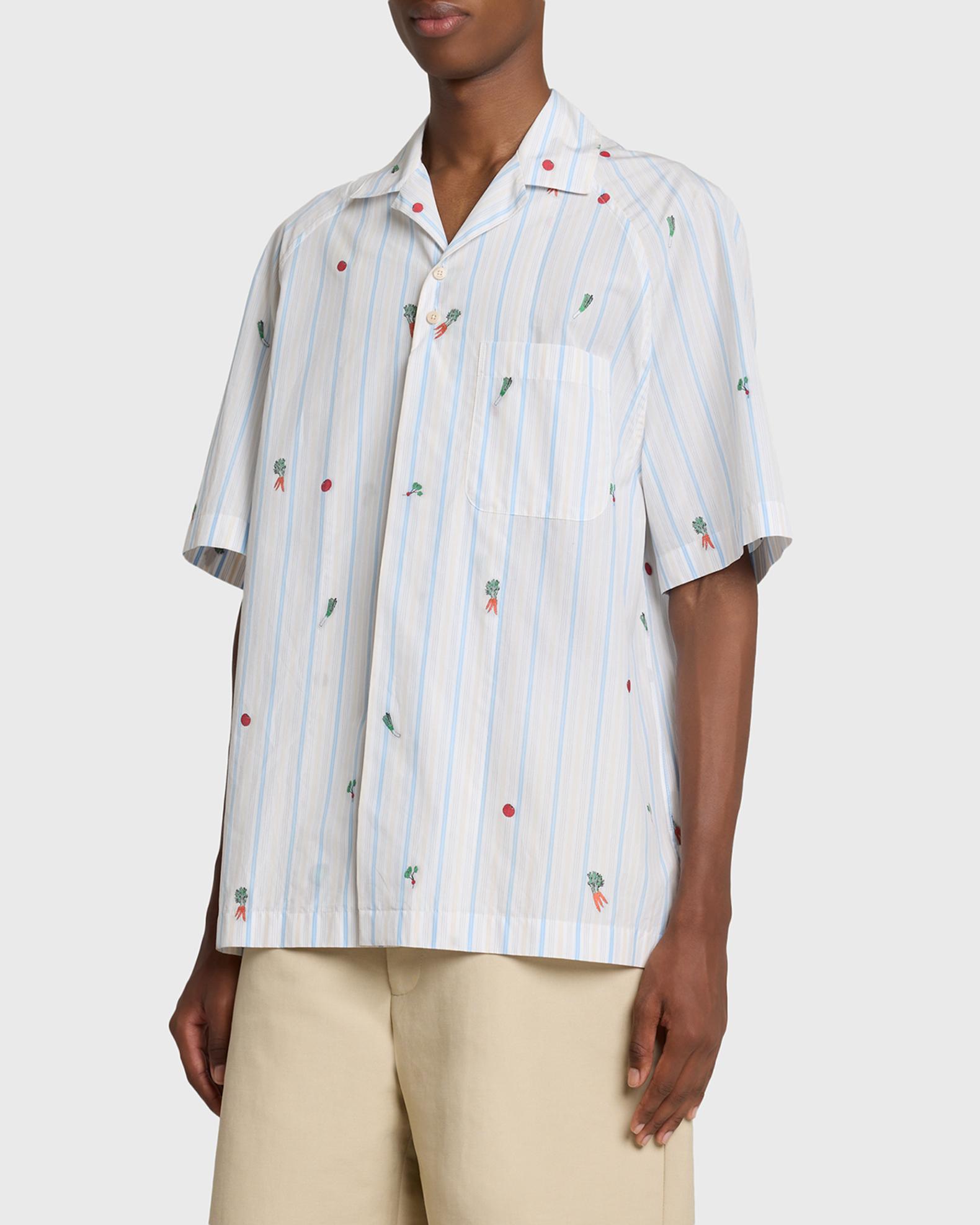 Jacquemus Men's Vegetable Stripe Cotton Short-Sleeve Shirt