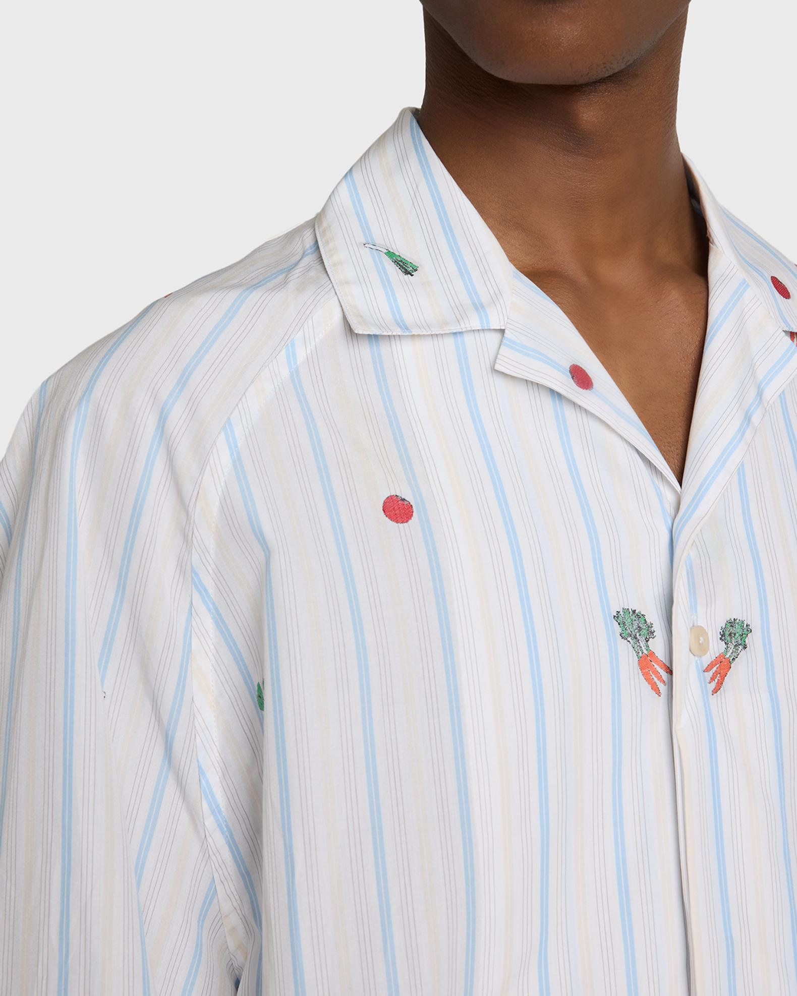 Jacquemus Men's Vegetable Stripe Cotton Short-Sleeve Shirt