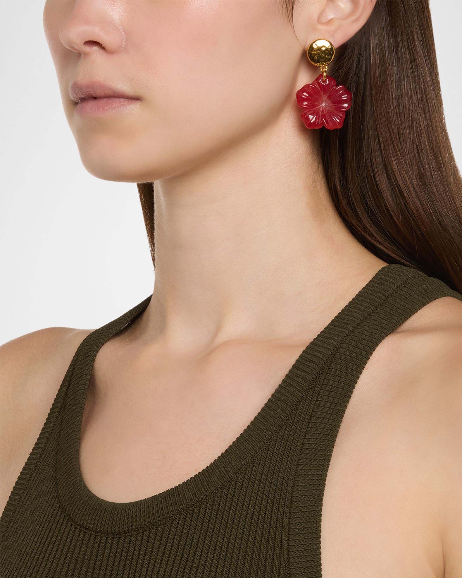 NEST Jewelry Ruby Quartz Flower Drop Earrings | Neiman Marcus