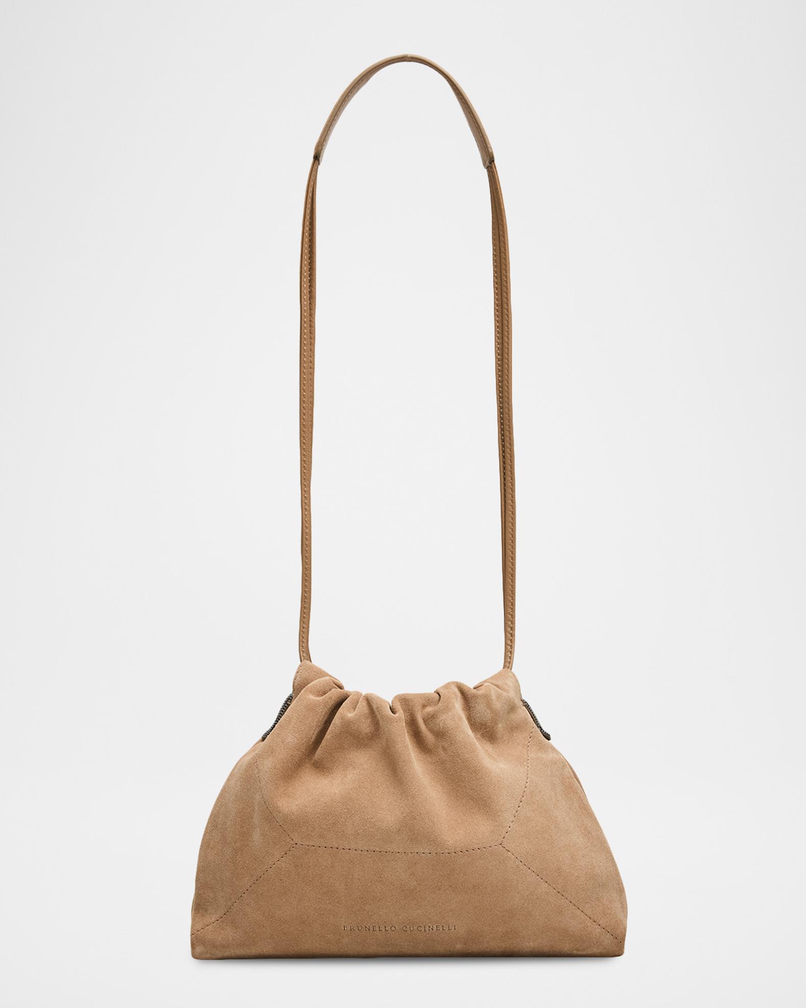 Brunello Cucinelli Suede Drawstring Pouch Bag | Neiman Marcus