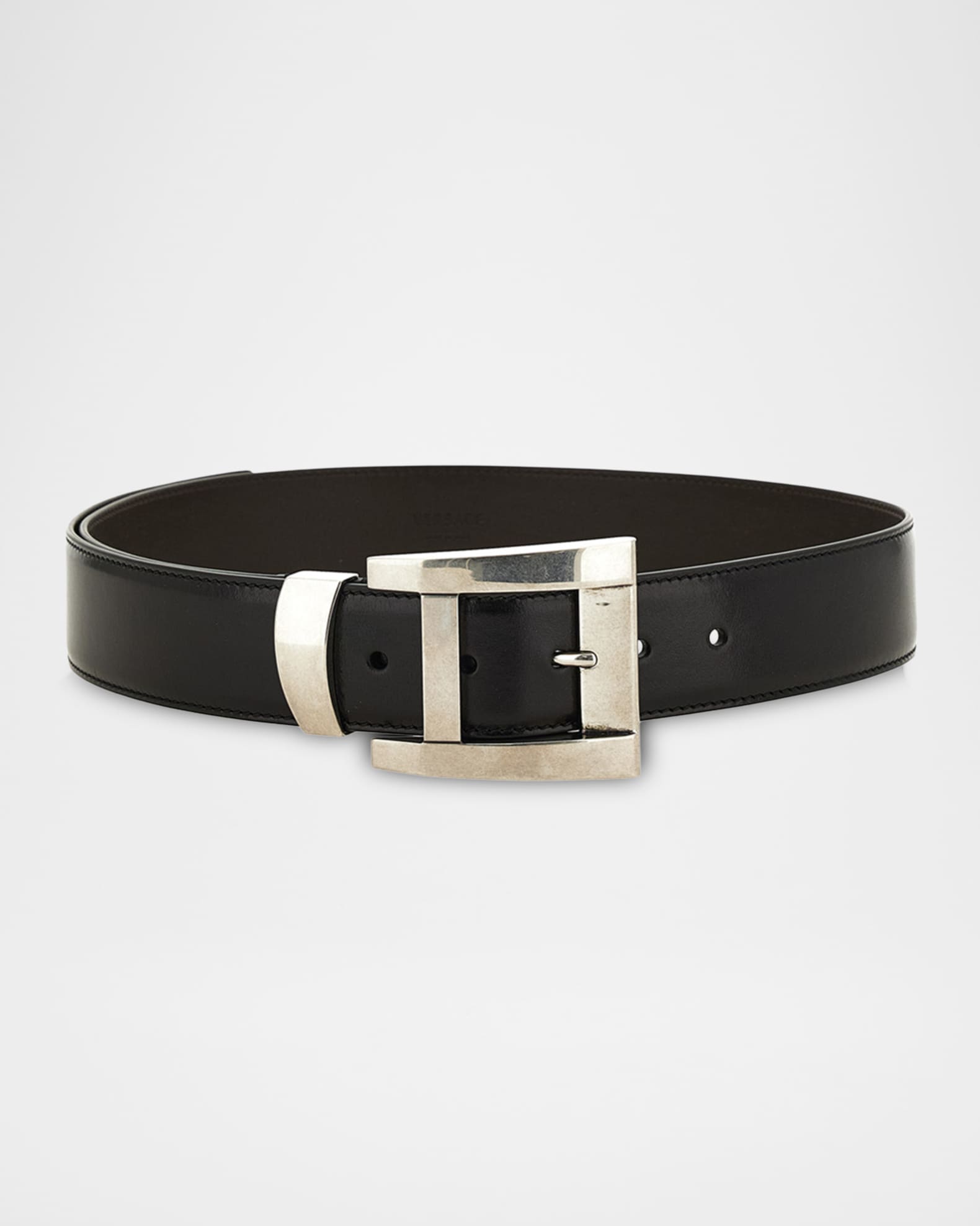 みっく VERSACE JEANS COUTURE ベルト 85 Versace Jeans Couture Men's Oversized-Buckle Leather Belt | Neiman