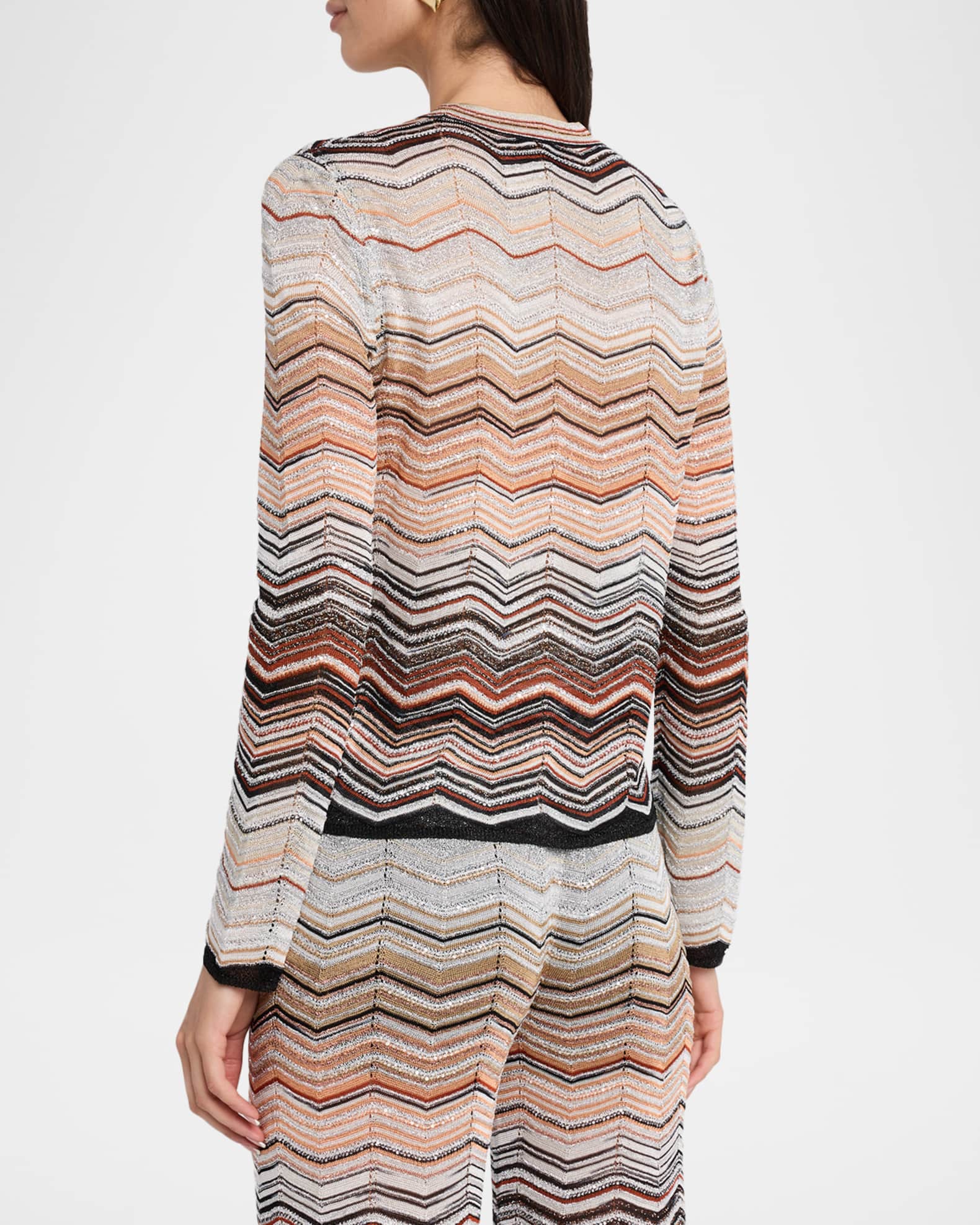 MISSONI　カーディガン(8896) Missoni Chevron Lamé V-Neck Cardigan | Neiman Marcus