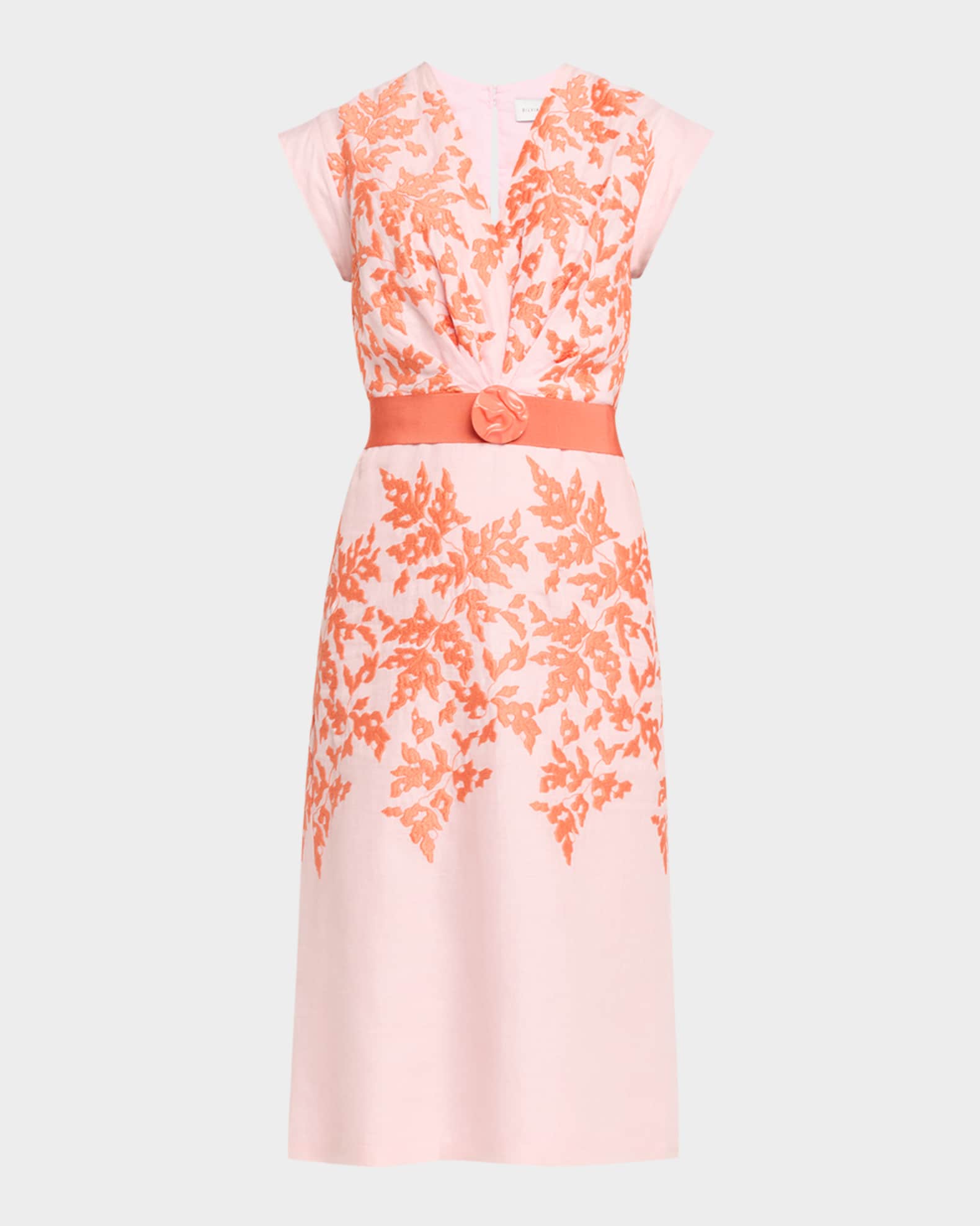 embroidered linen midi dress Embroidered Floral Linen Midi Dress | Cute Dresses