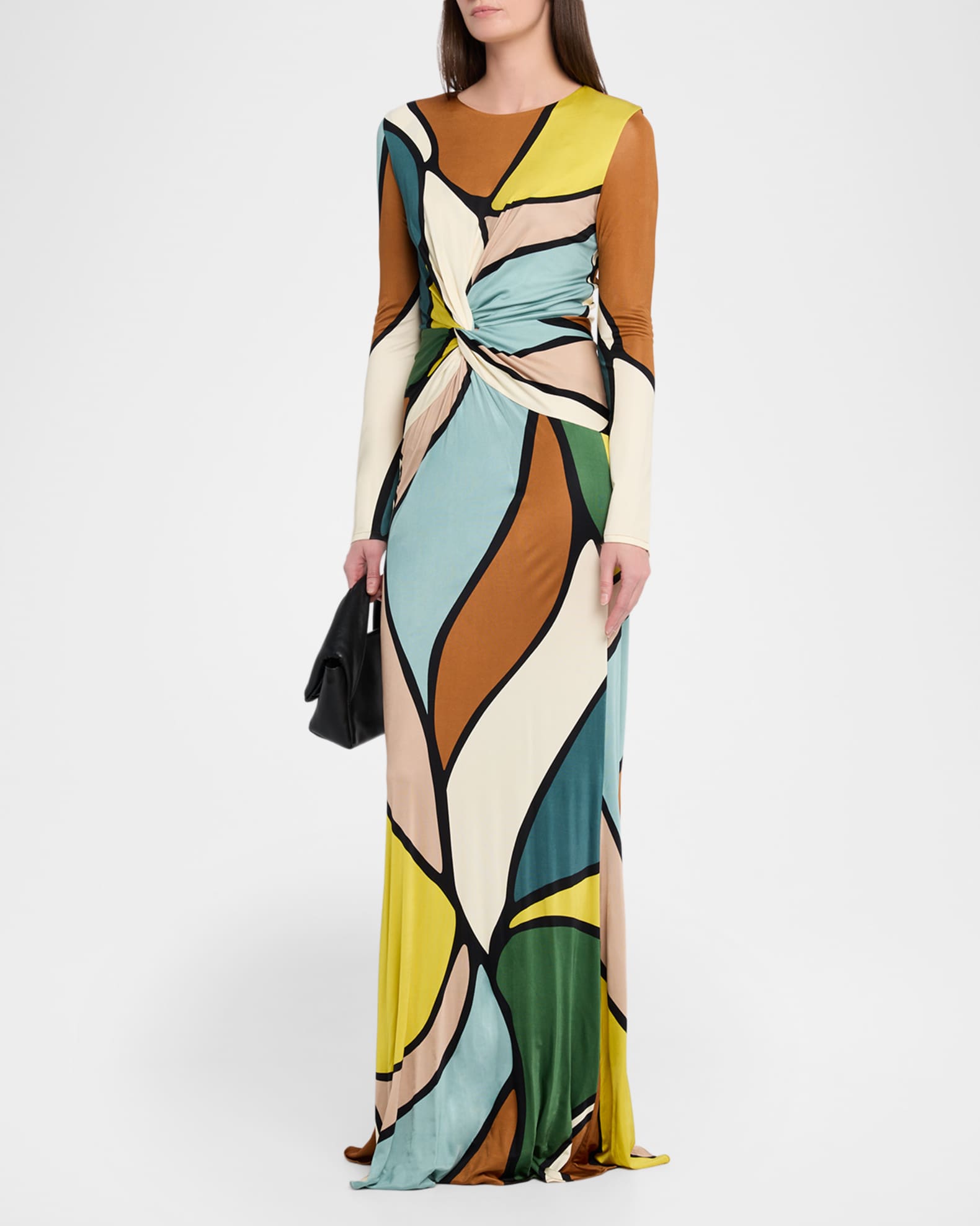 Silvia Tcherassi Lucian Abstract-Print Twisted Maxi Dress | Neiman
