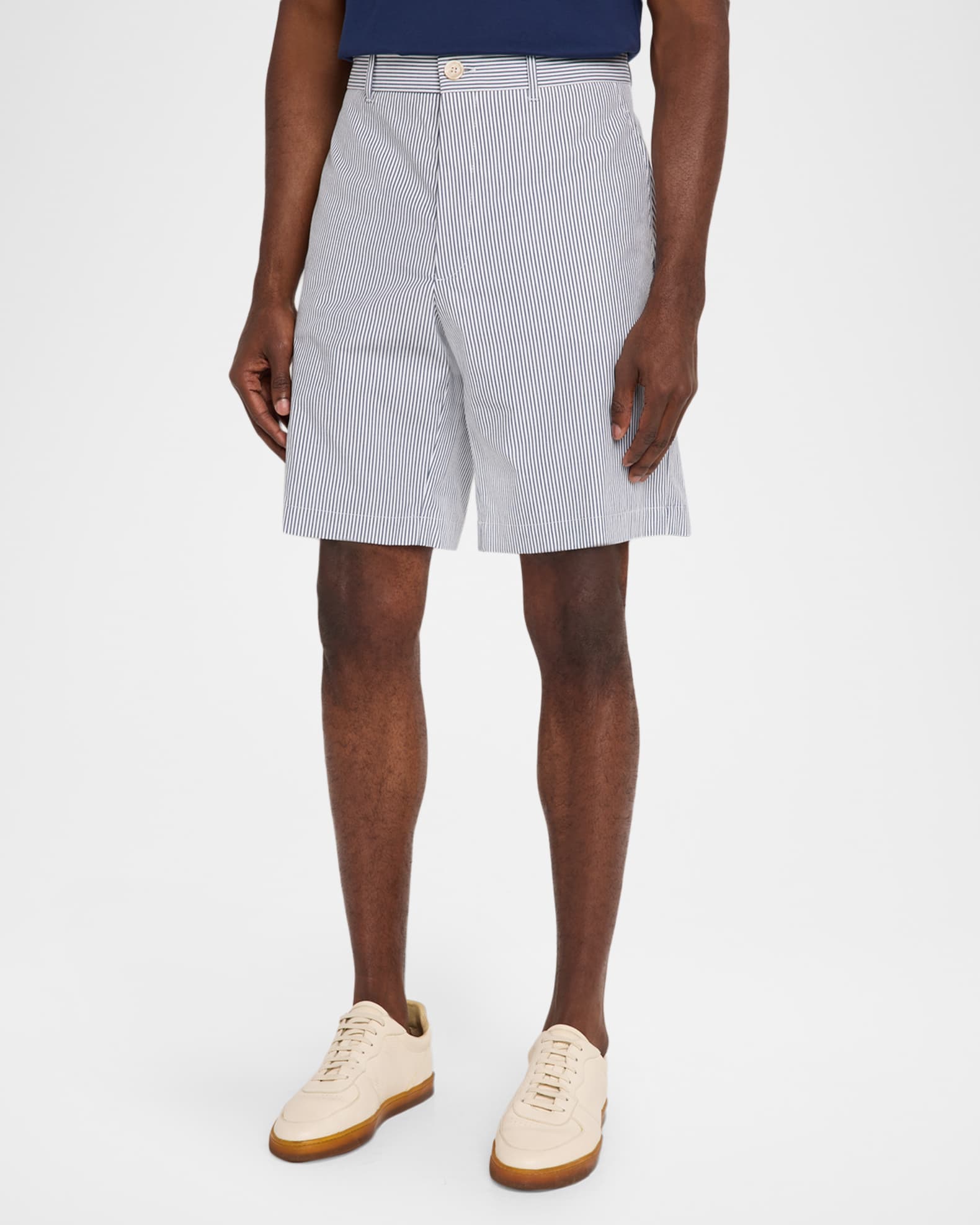 Brunello Cucinelli Men's Micro Stripe Bermuda Shorts | Neiman Marcus