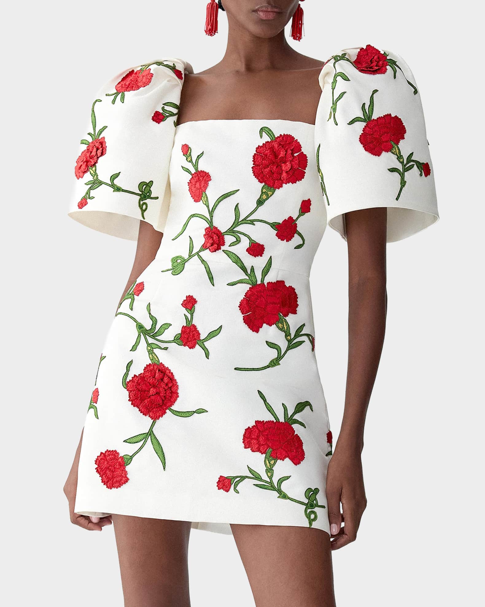 white flared mini dress Garden Guest Fit and Flare Mini Dress in White