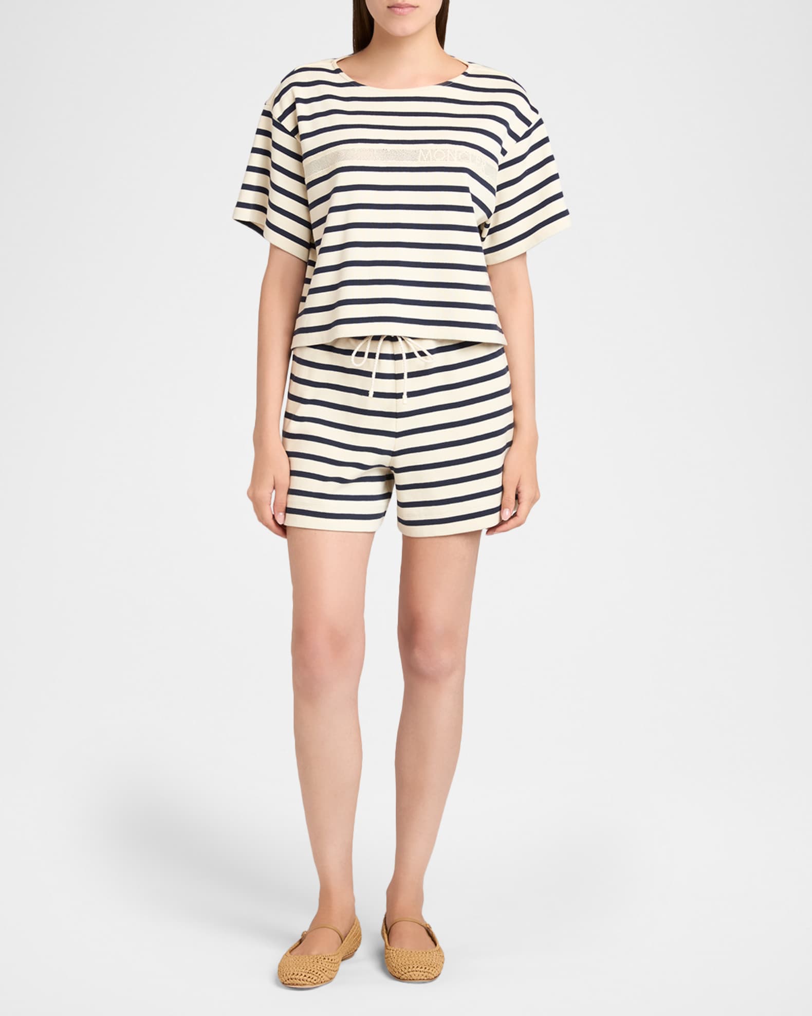 Moncler Stripe Short-Sleeve T-Shirt | Neiman Marcus