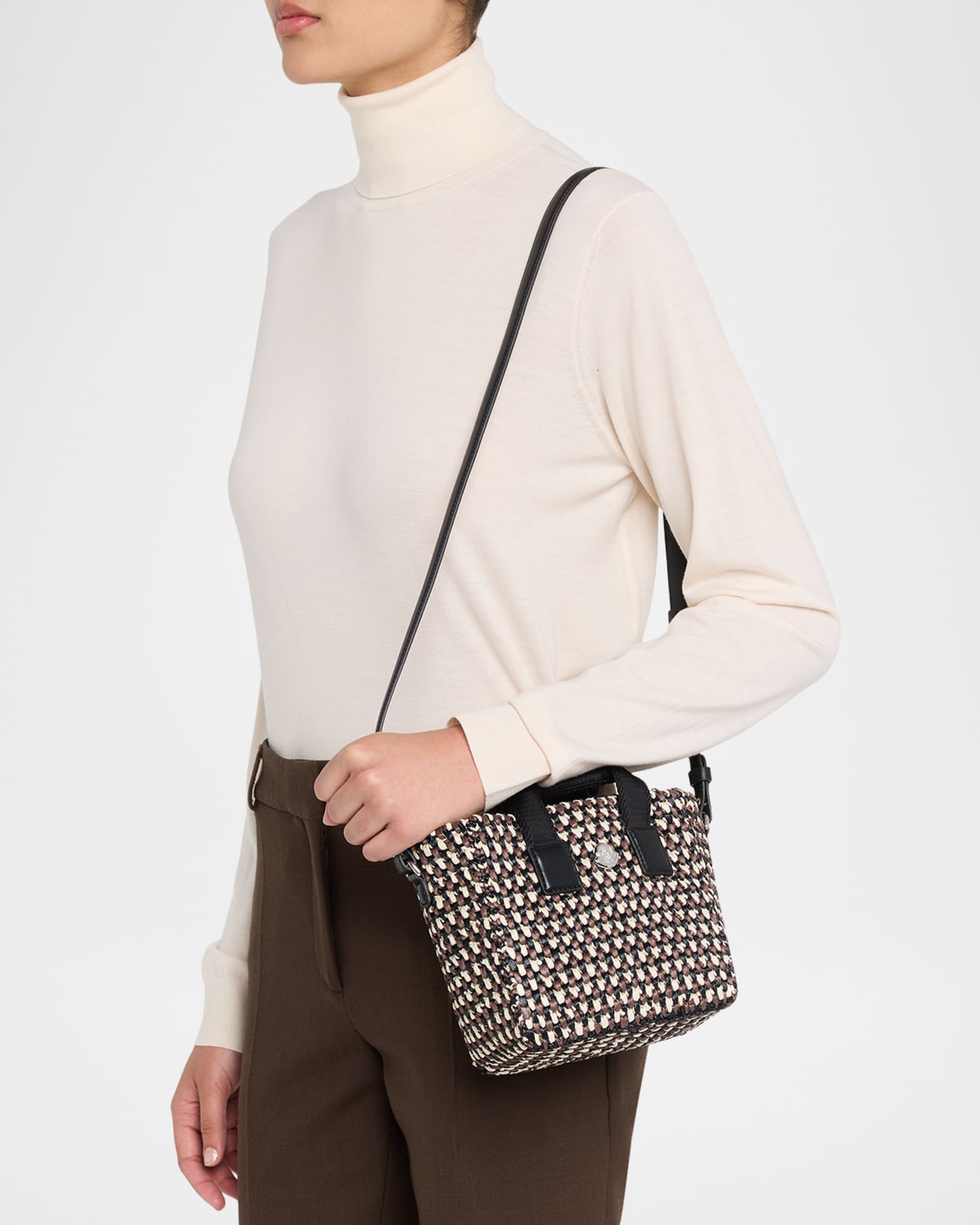 Moncler Caradoc Micro Raffia Crochet Tote Bag | Neiman Marcus
