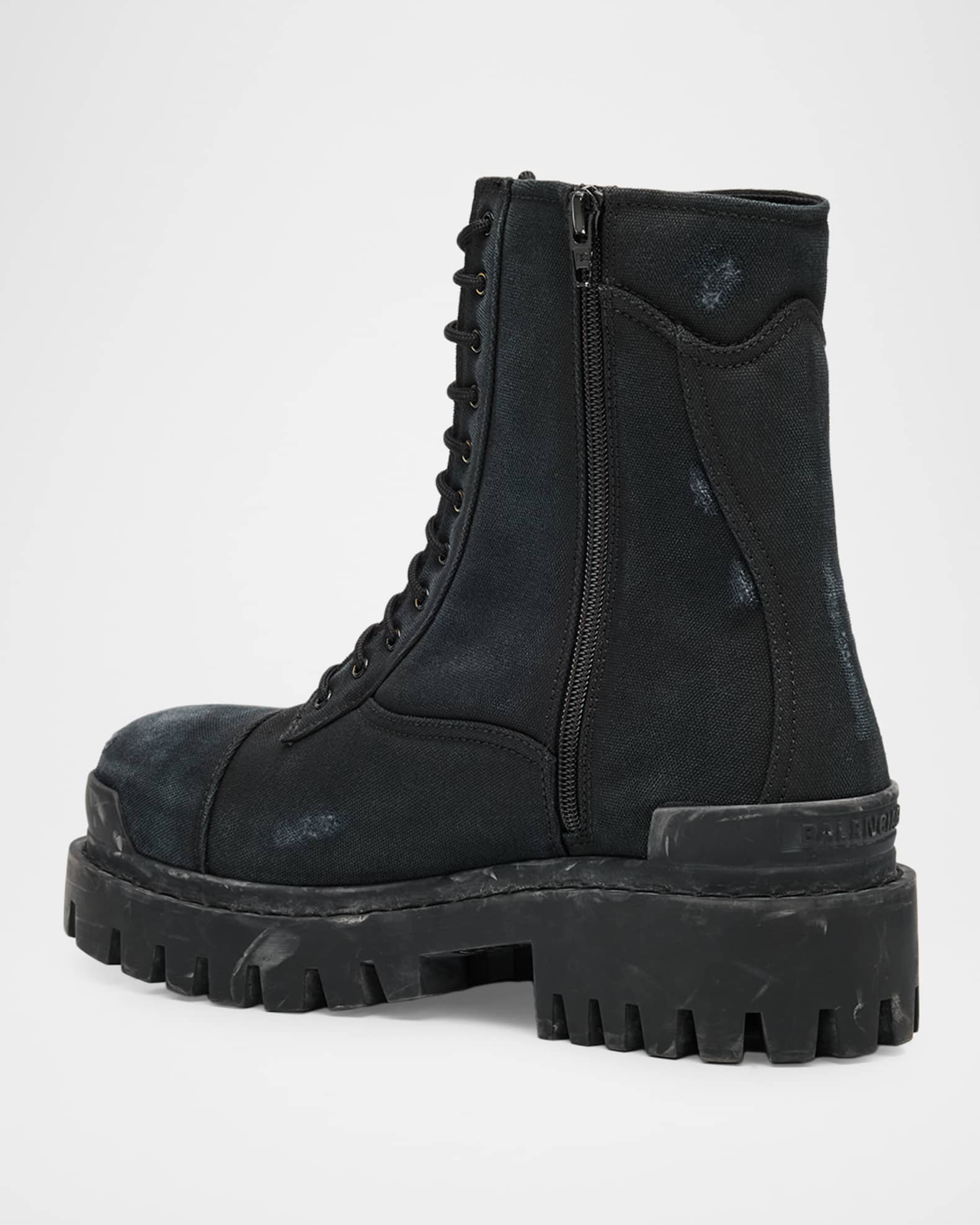Balenciaga Men's Combat Strike Lace-Up Boots | Neiman Marcus