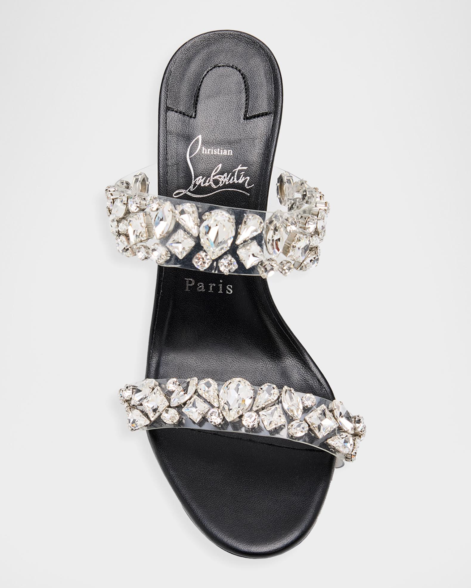 Christian Louboutin 100mm Solo Zee Embellished Leather Wedge