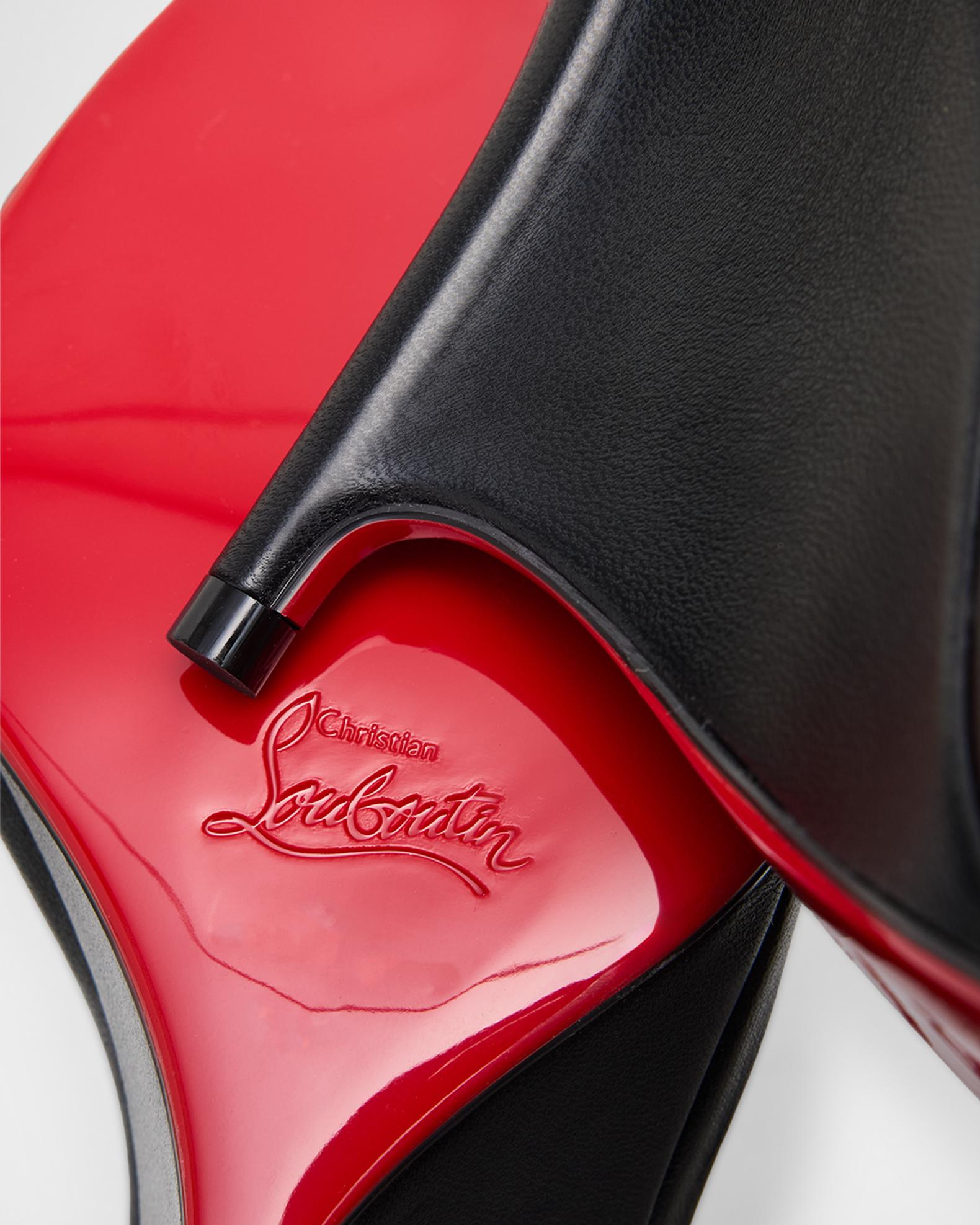 CHRISTIAN LOUBOUTIN ウェッジソールレザーサンダル Christian Louboutin 100mm Solo Zee Embellished Leather Wedge