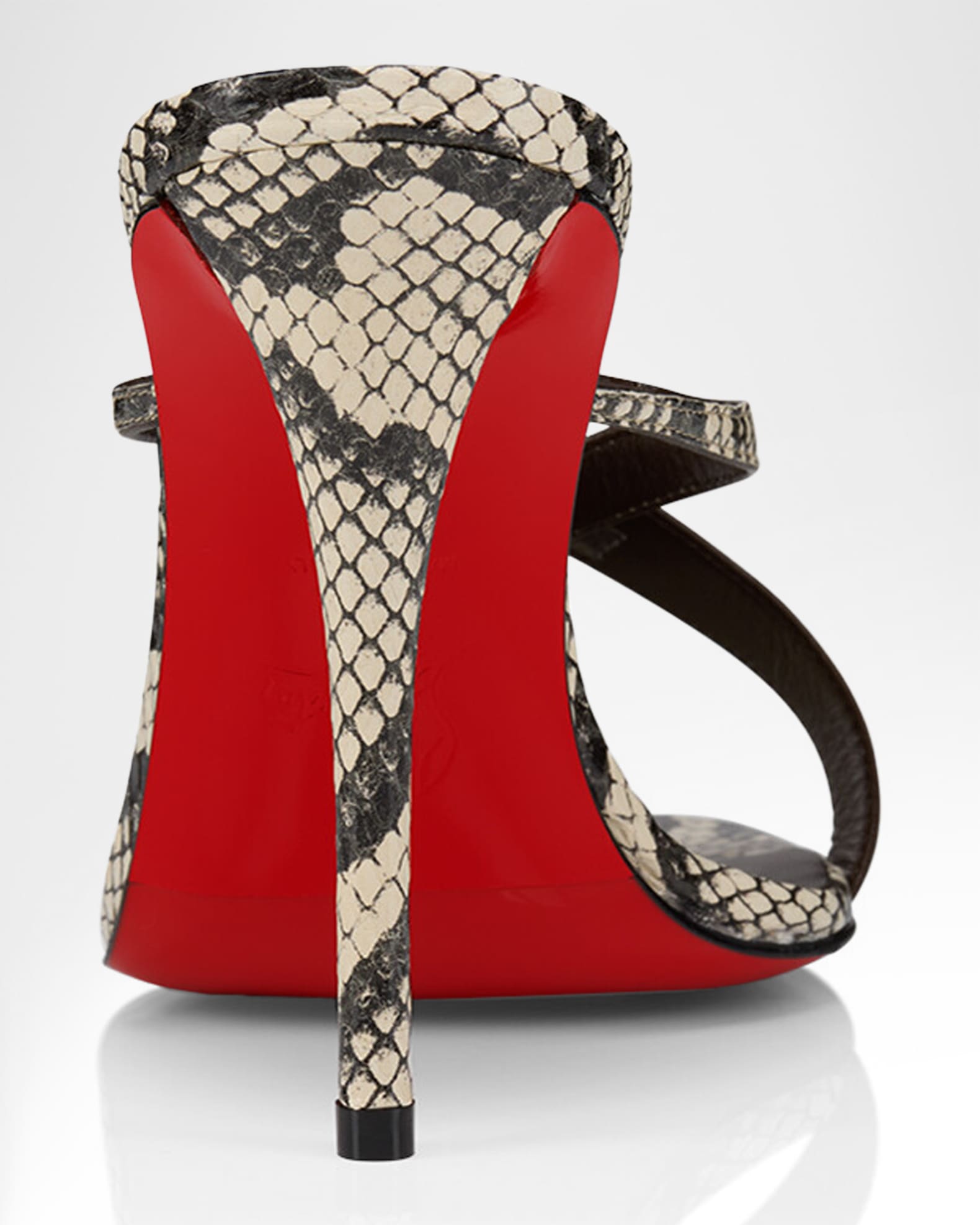 Christian Louboutin 100mm Mulazee Snake Leather Crisscross Sandals