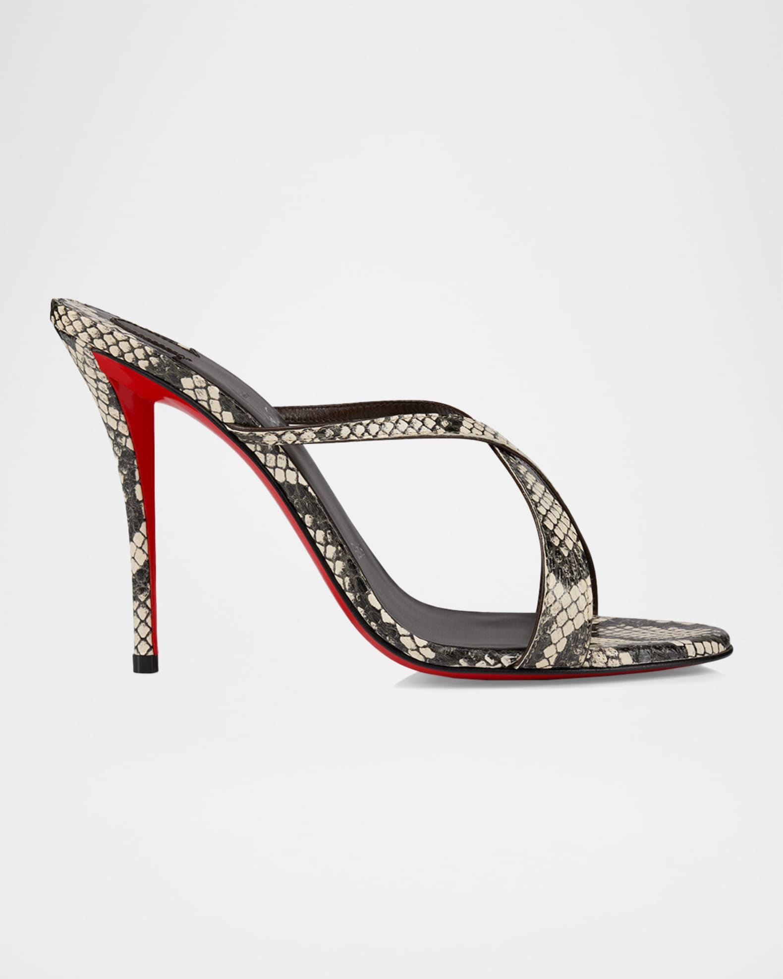 Christian Louboutin 100mm Mulazee Snake Leather Crisscross Sandals
