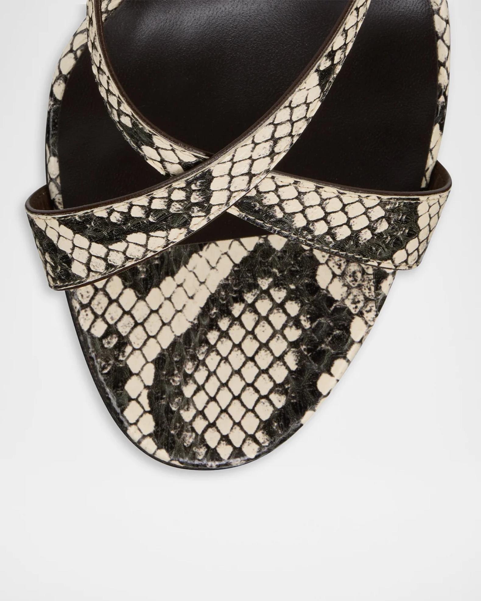Christian Louboutin 100mm Mulazee Snake Leather Crisscross Sandals