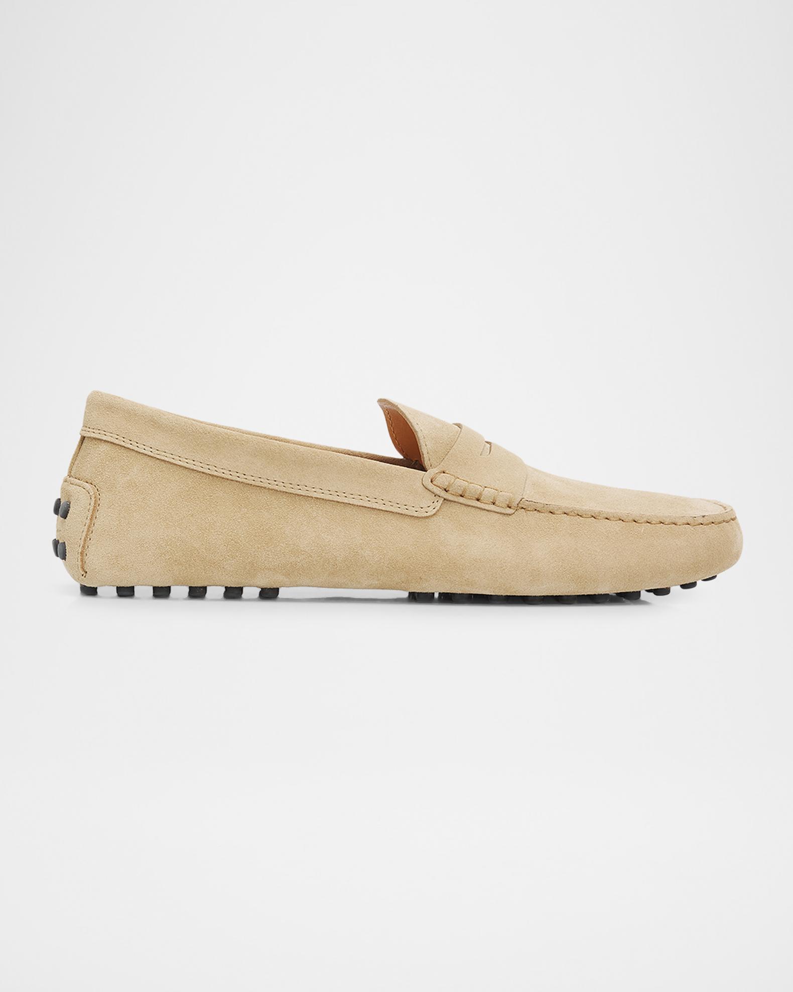 Tod's Men's Mocassino Gommino Suede Driving Shoes | Neiman Marcus