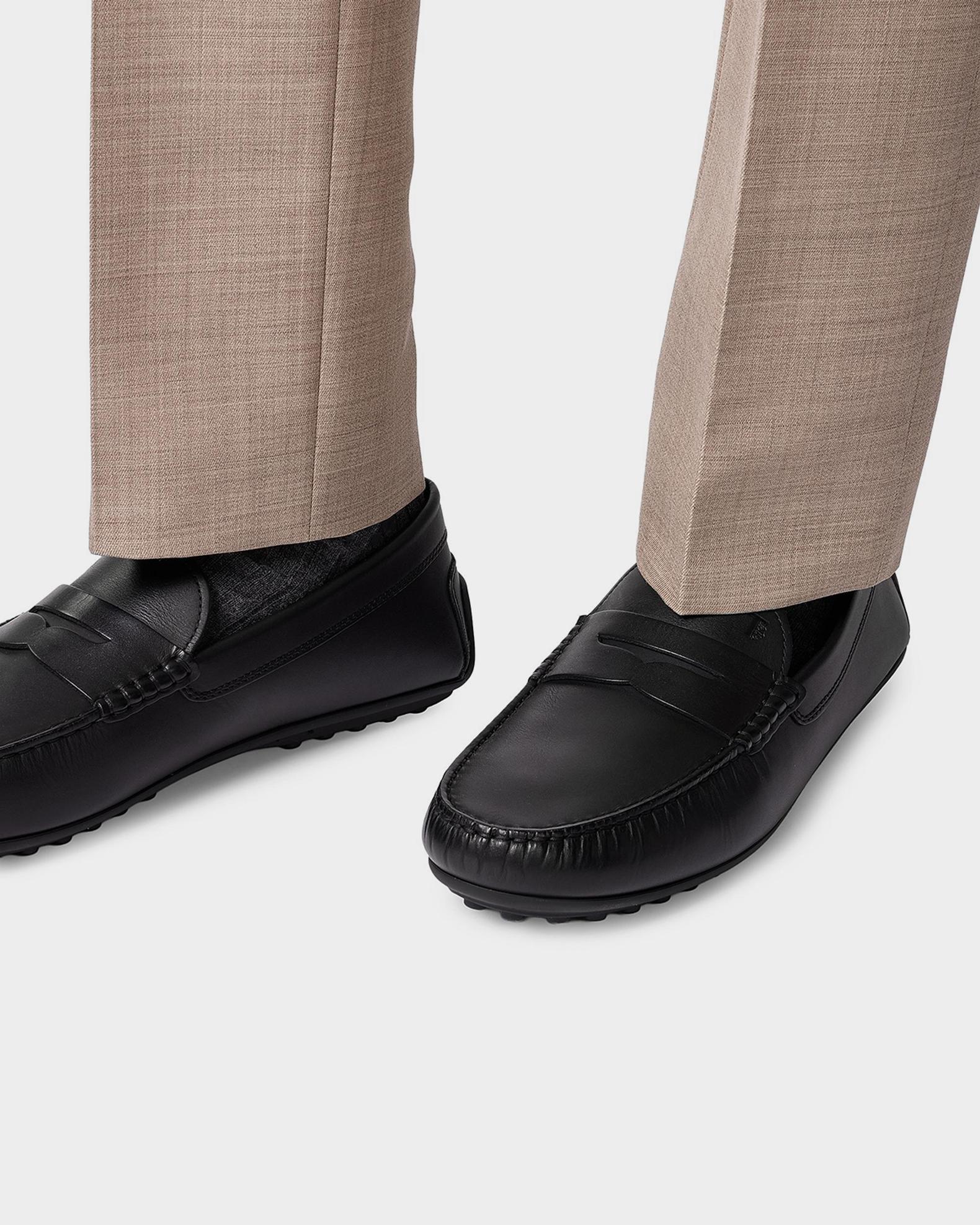 Tod\'s Black Leather Penny Loafers with Tan Soles TOD main image 3