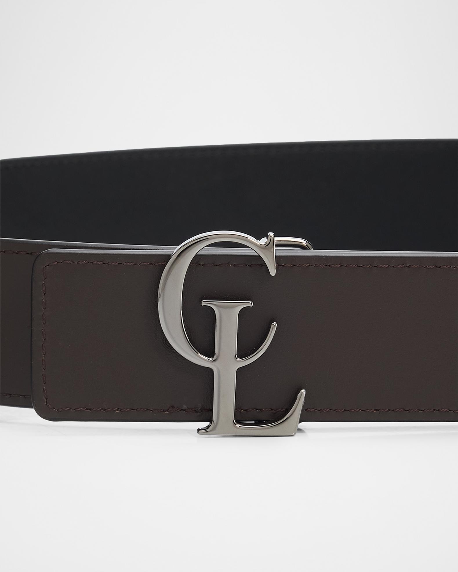 Christian Louboutin Logo Leather Belt, Black CL - Belt - Smooth calf leather - Black - Christian  main image 4