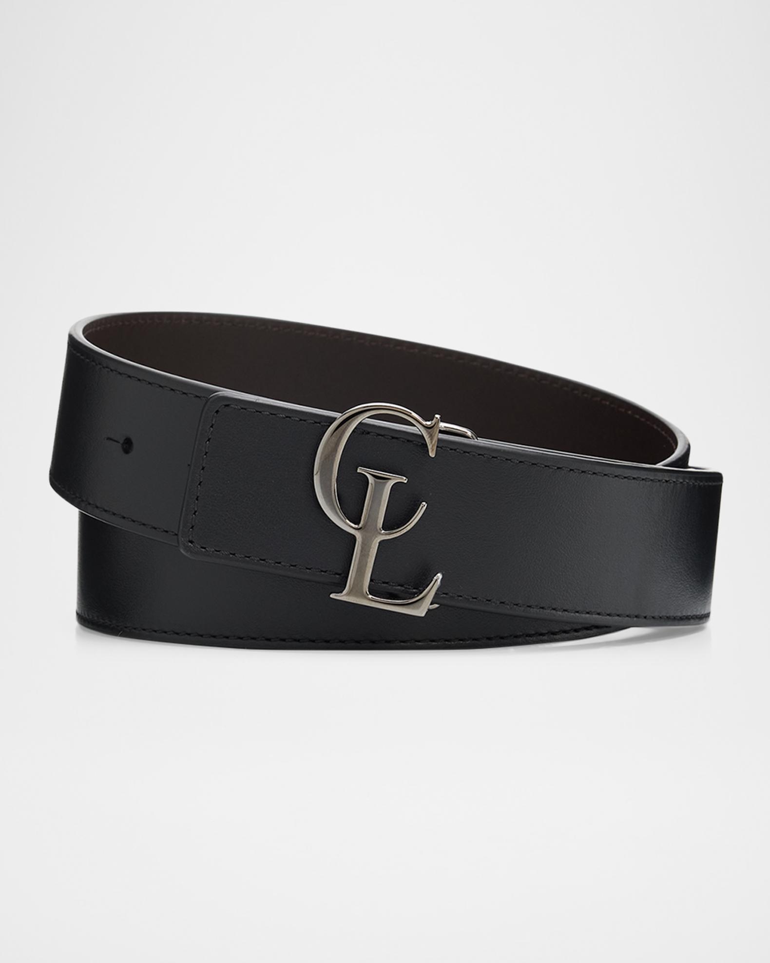 Christian Louboutin Men's CL-Buckle Reversible Leather Belt