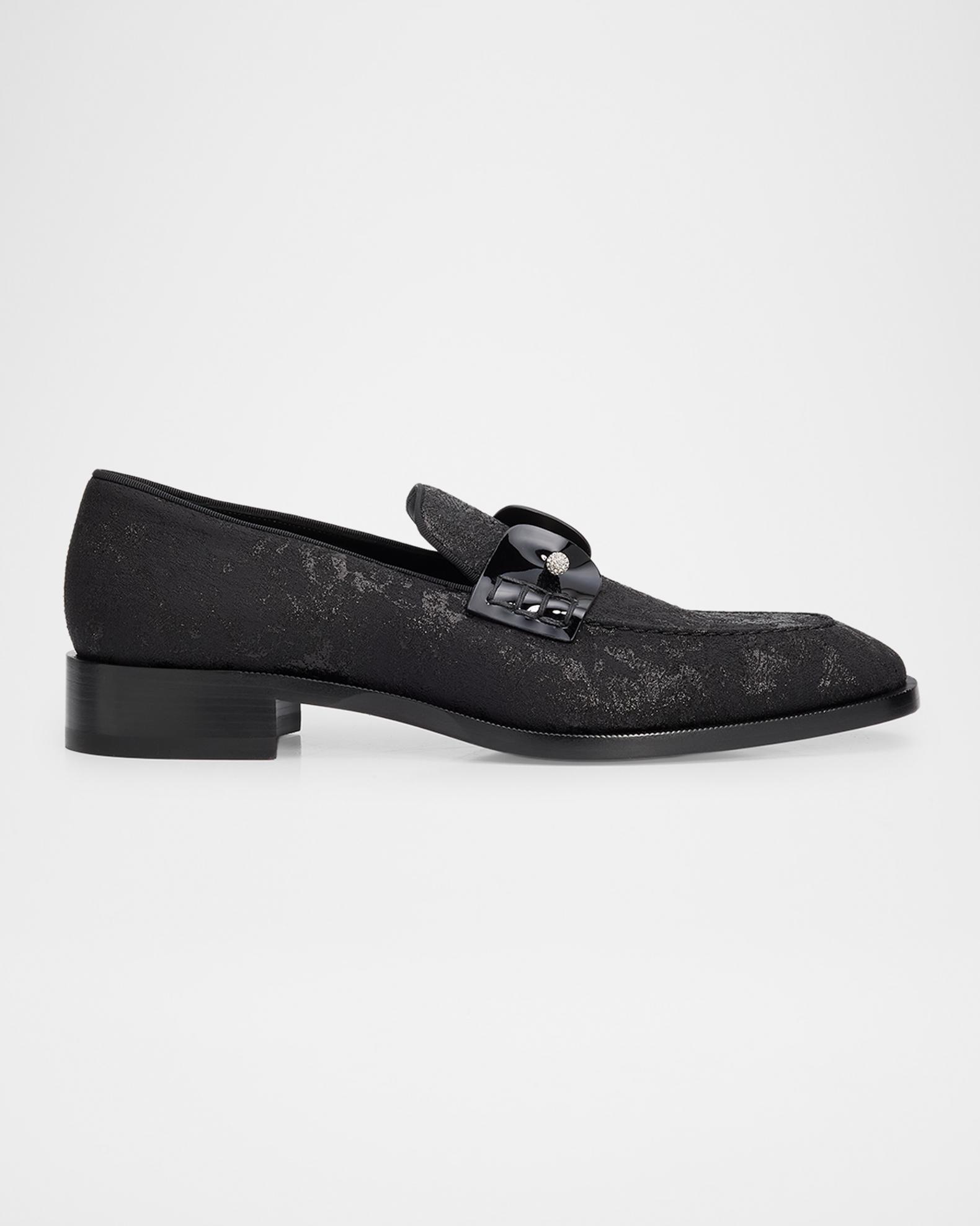 mens black dress shoes with silver buckle Christian Louboutin Men's Chambelimoc Collar Pin Jacquard Loafers Pattern distribution format:Paper Sewing Pattern Crafted from premium calfskin PREFALL25EDIT Marryshe - Girl Formal