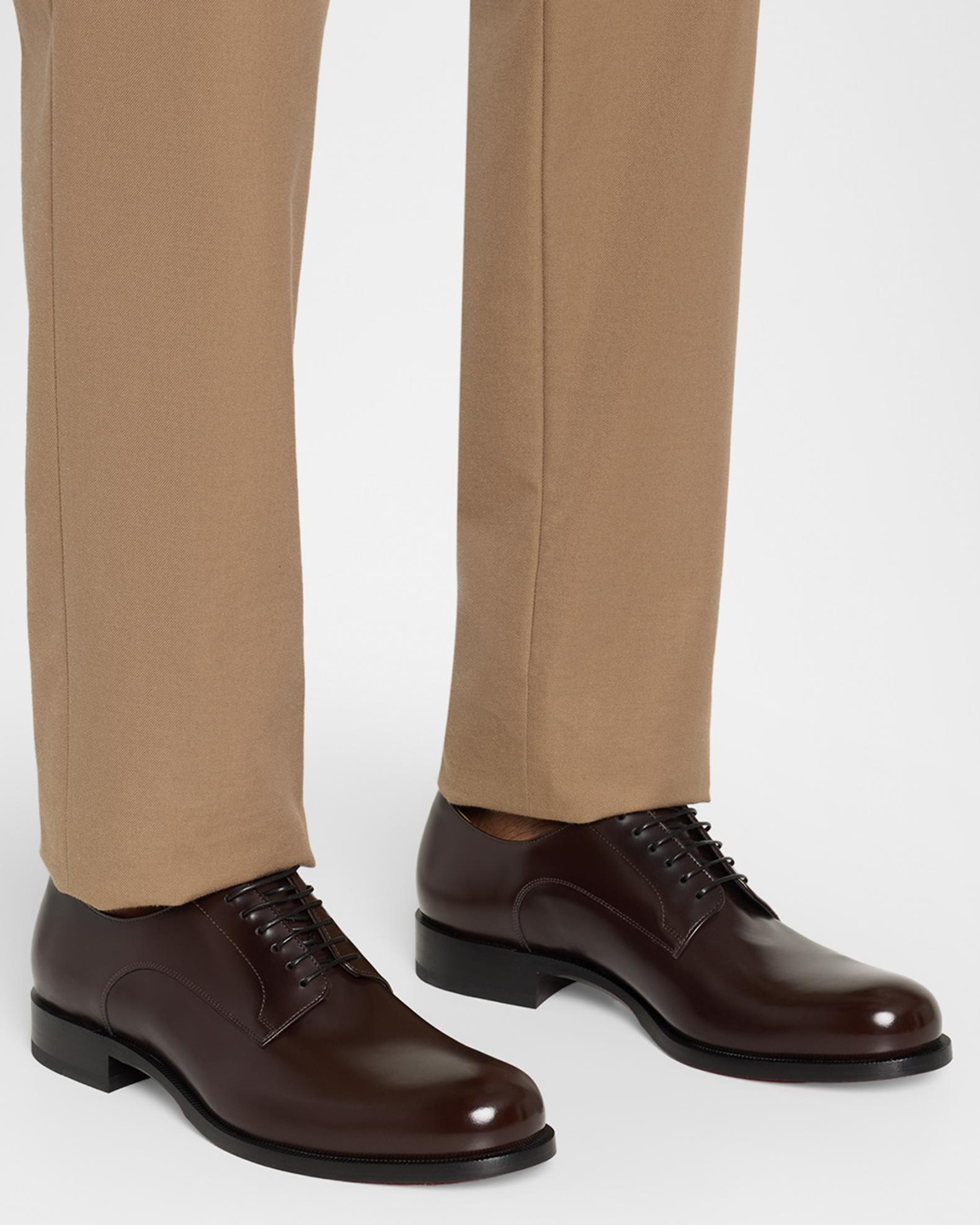 Christian Louboutin Men's Moustachou Red-Sole Leather Derby Shoes