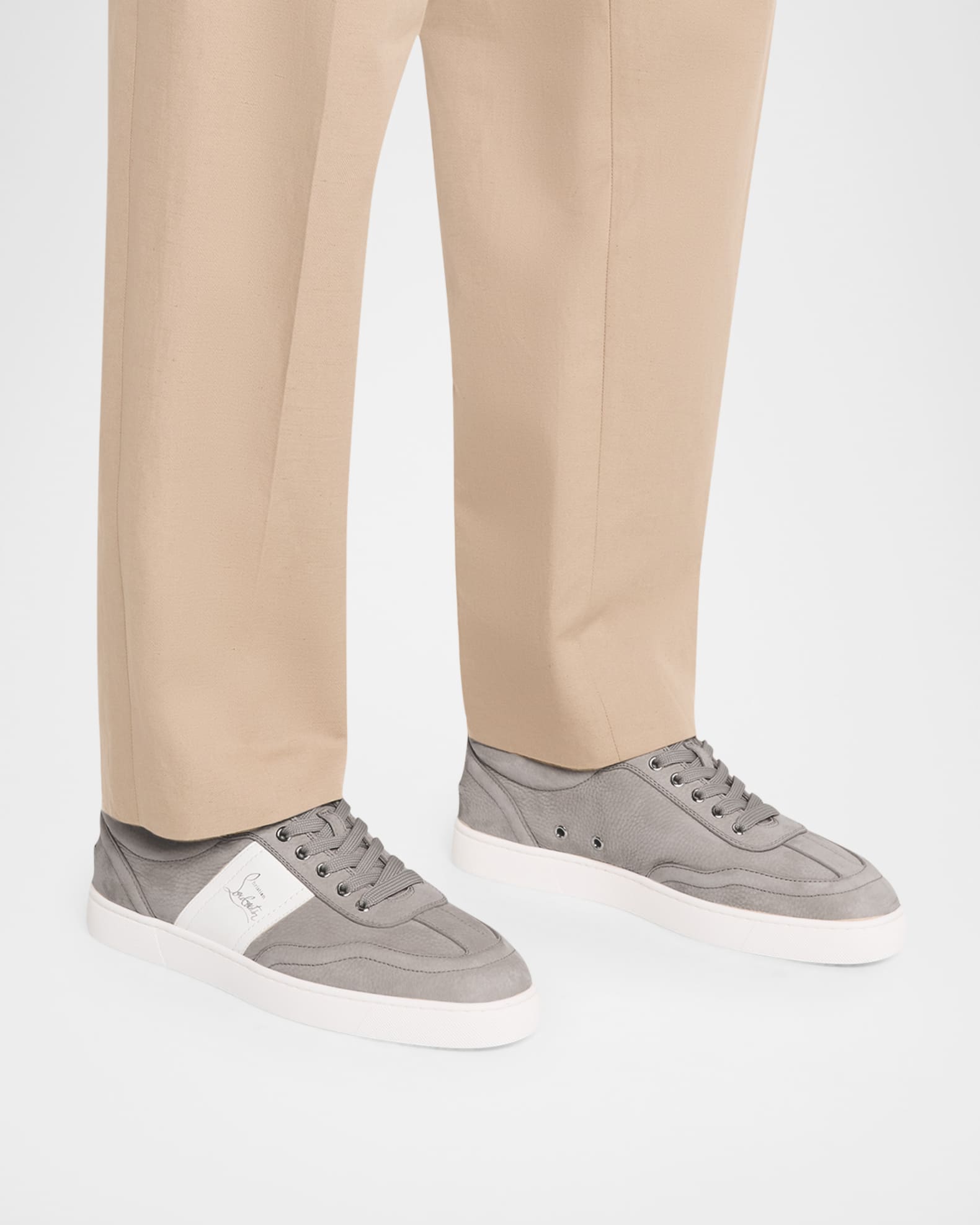Christian Louboutin Men's Retero Nubuck Leather Low-Top Sneakers