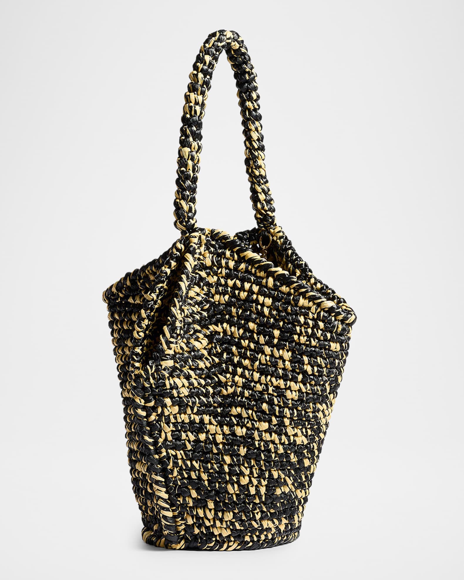 Khaite Lotus Mini Raffia Top-Handle Bag | Neiman Marcus
