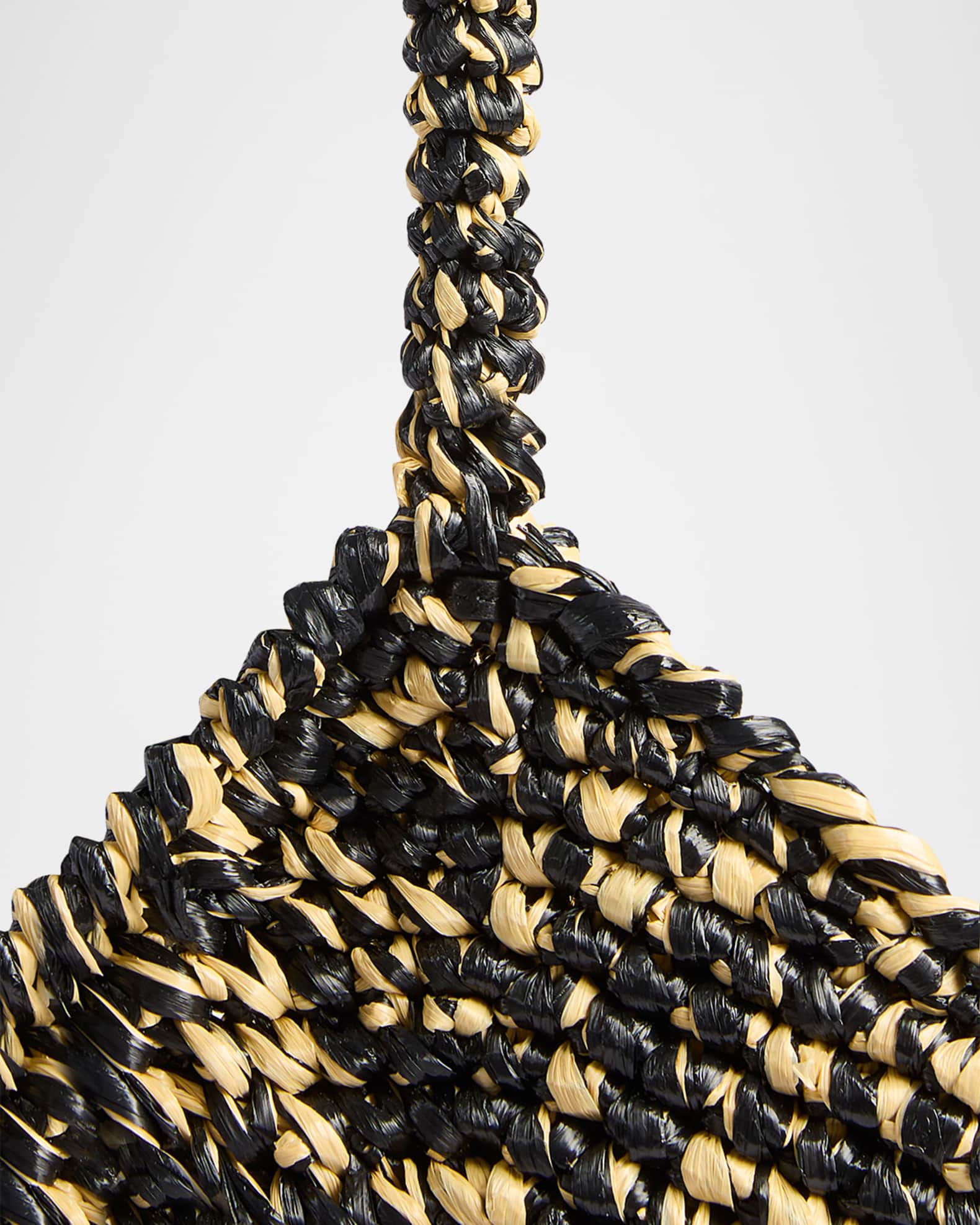 Khaite Lotus Mini Raffia Top-Handle Bag | Neiman Marcus
