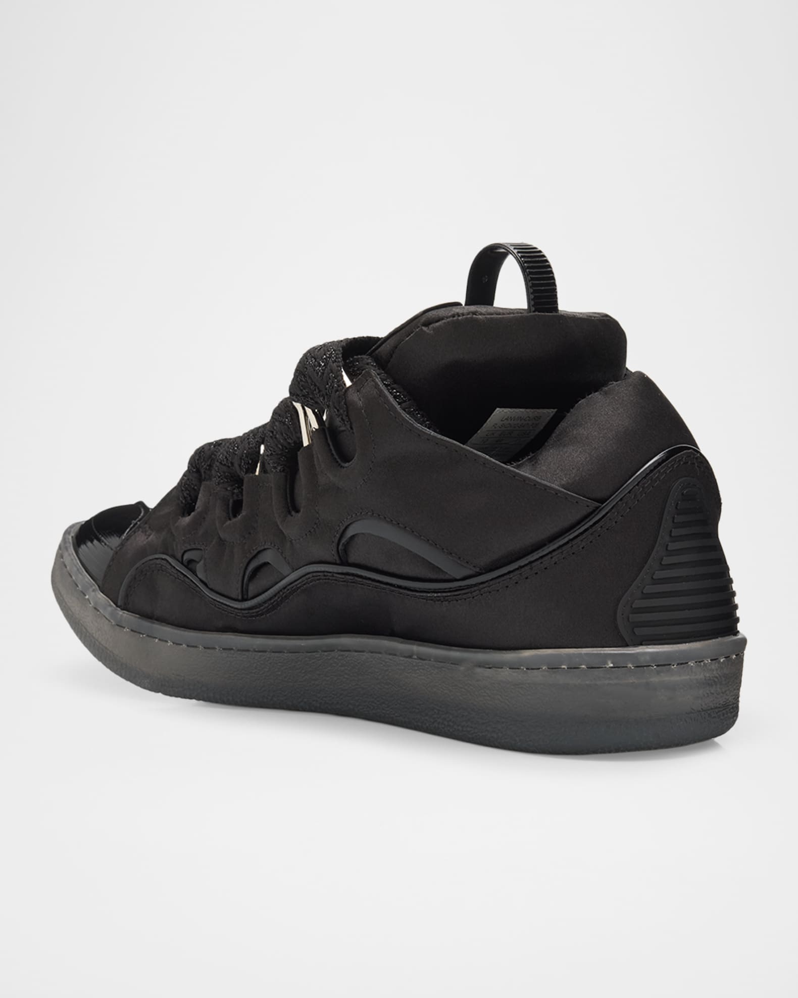 Lanvin Men's Curb Satin Leather Oversized Sneakers | Neiman Marcus