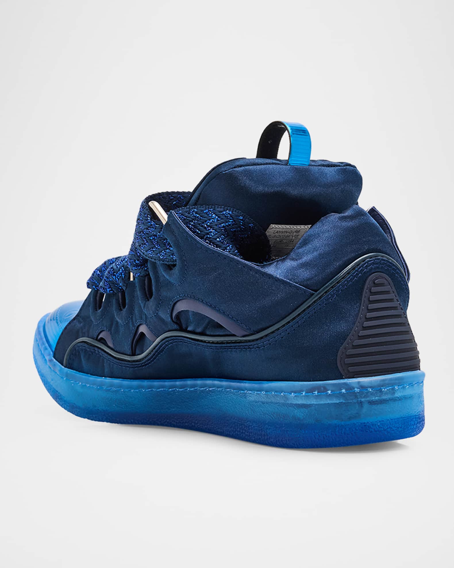 Lanvin Men's Curb Satin Leather Oversized Sneakers | Neiman Marcus